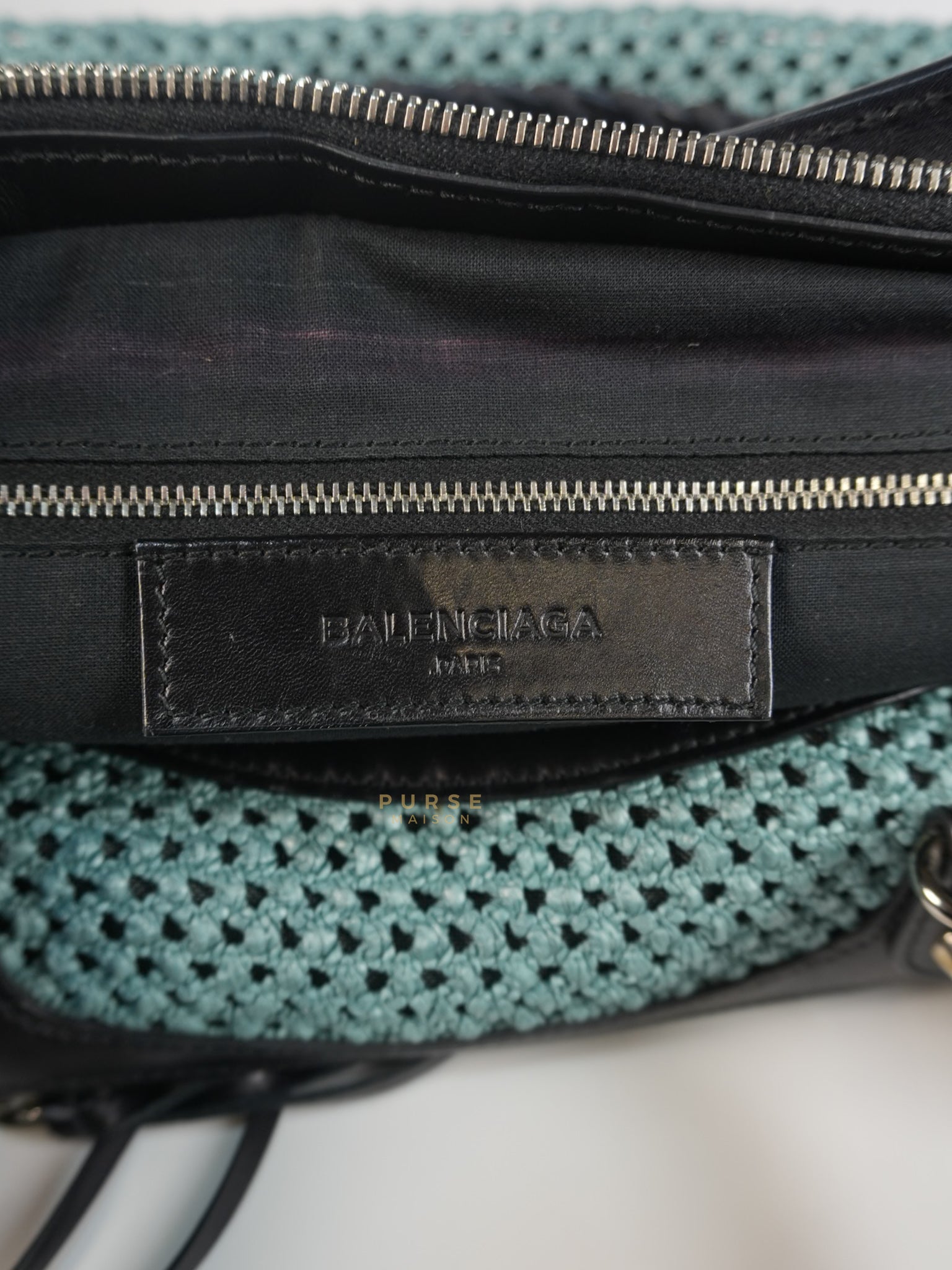 Raffia Bicolor City Medium Metallic Shoulder Bag | Purse Maison Luxury Bags Shop