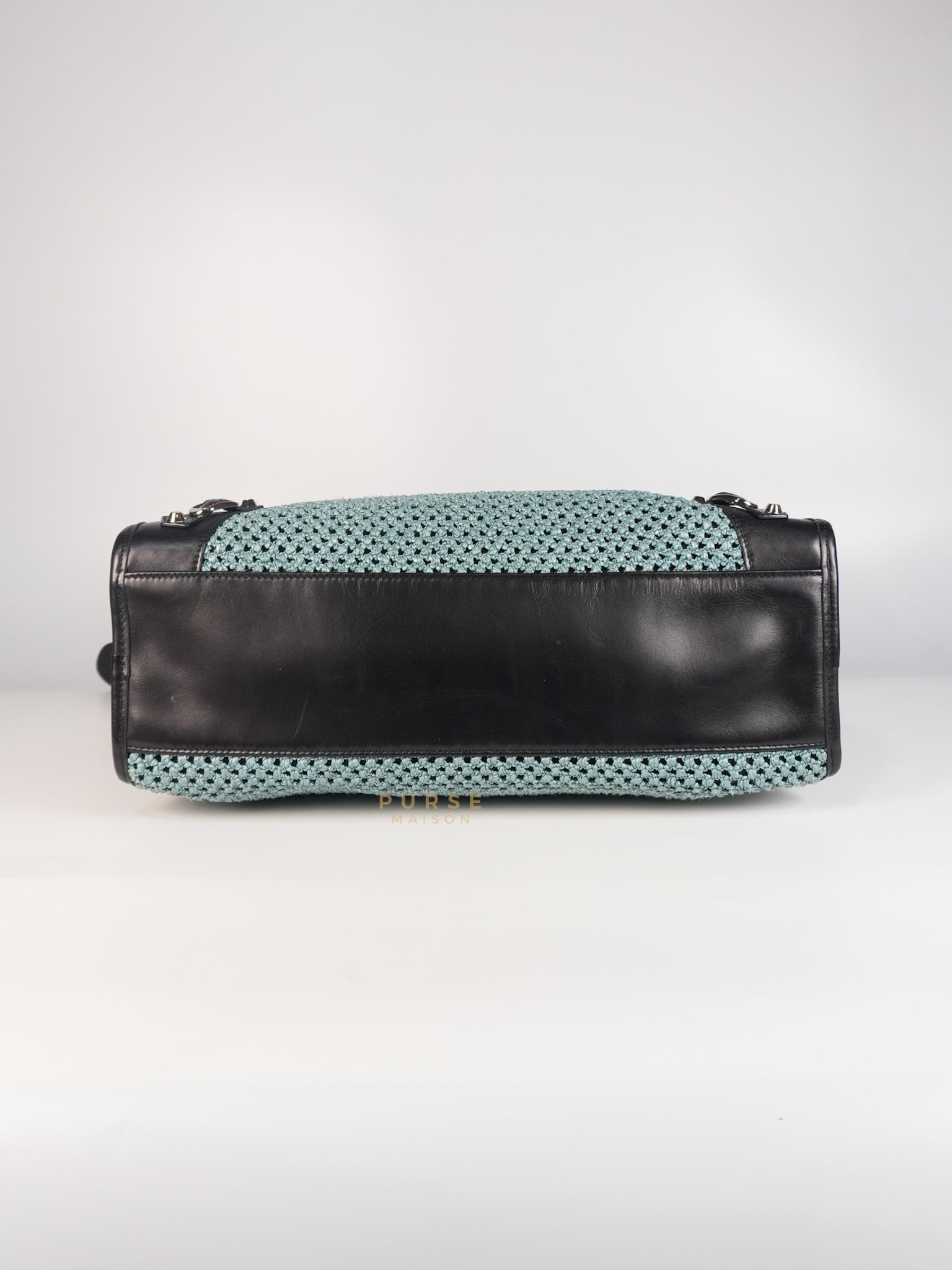 Raffia Bicolor City Medium Metallic Shoulder Bag | Purse Maison Luxury Bags Shop