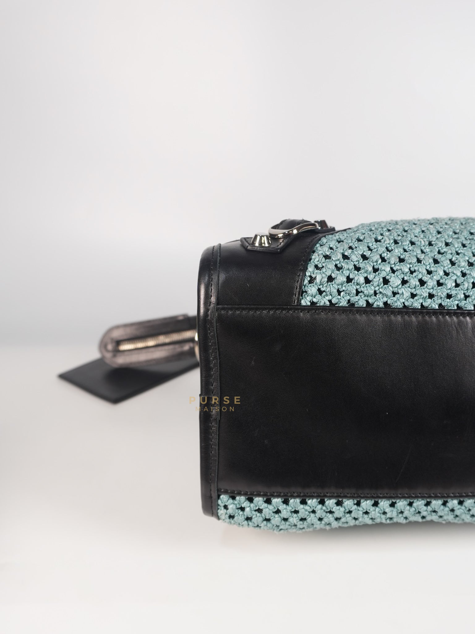 Raffia Bicolor City Medium Metallic Shoulder Bag | Purse Maison Luxury Bags Shop