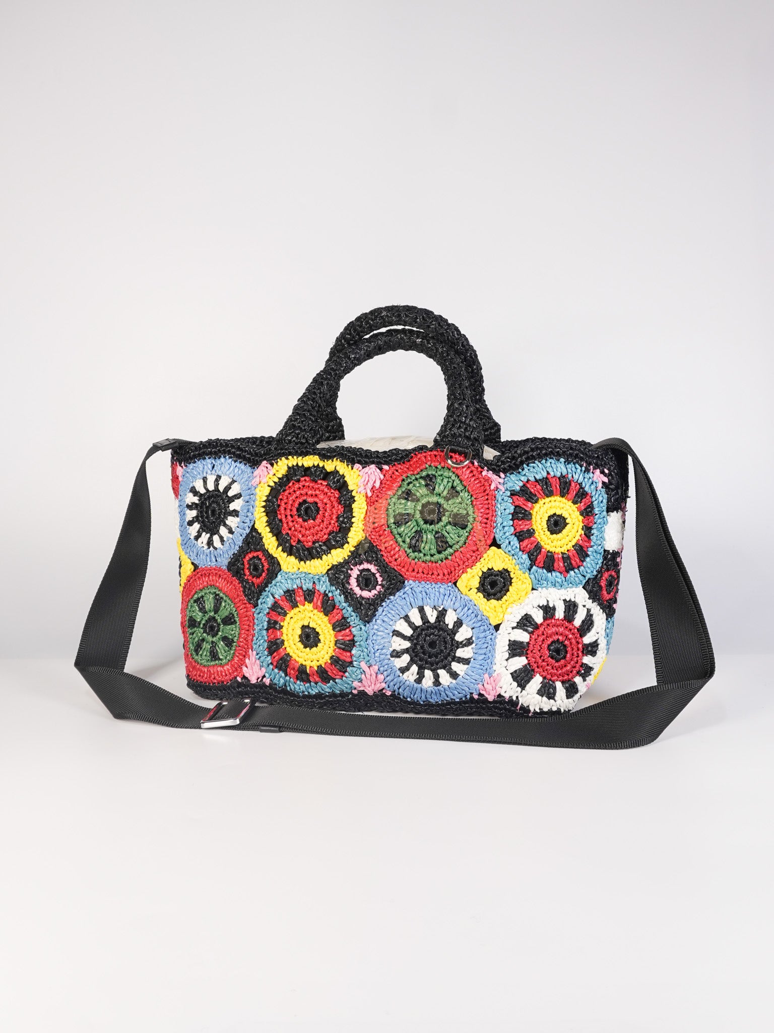 Raffia Circle Multicolour Tote Bag | Purse Maison Luxury Bags Shop