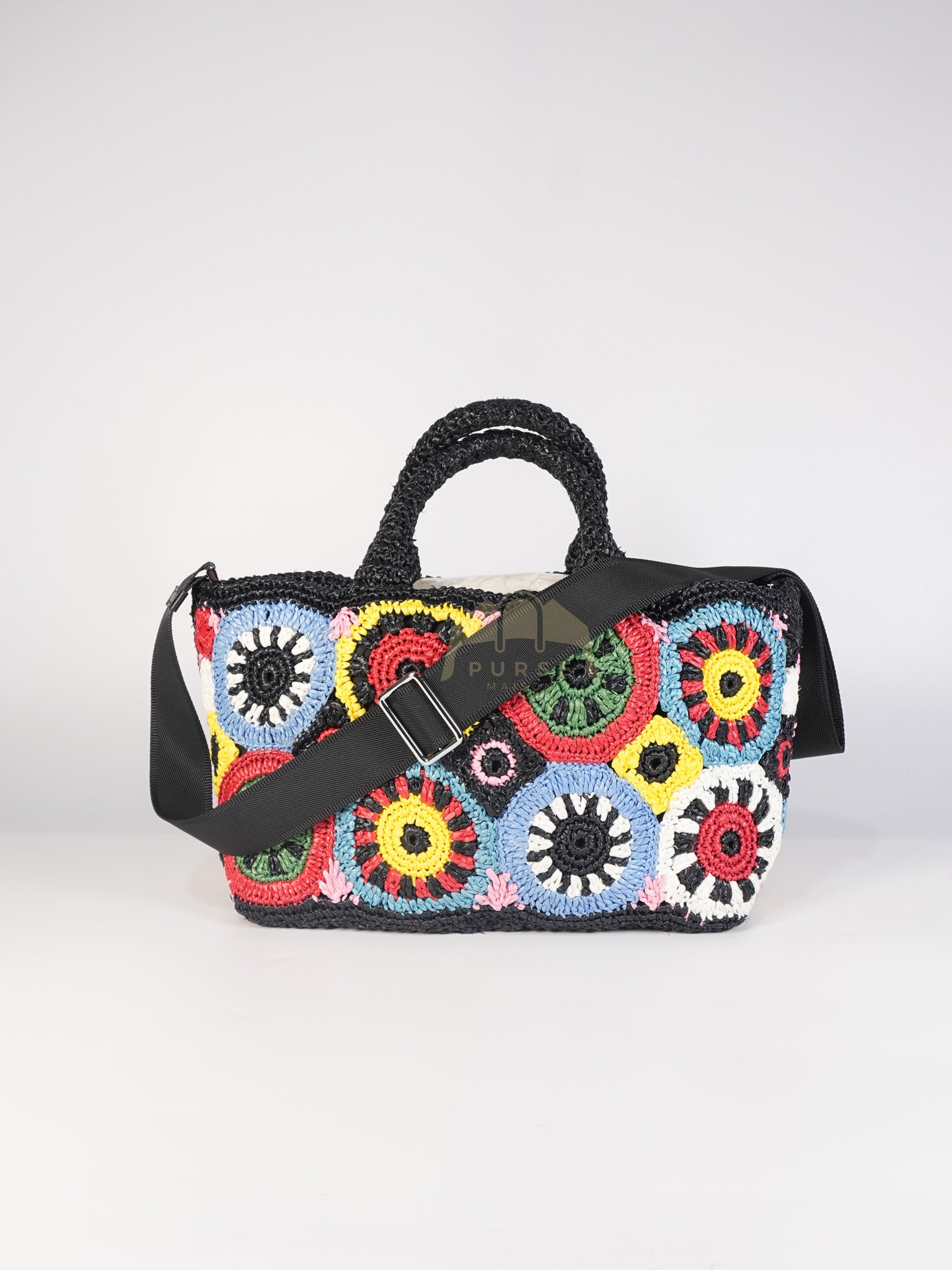 Raffia Circle Multicolour Tote Bag | Purse Maison Luxury Bags Shop