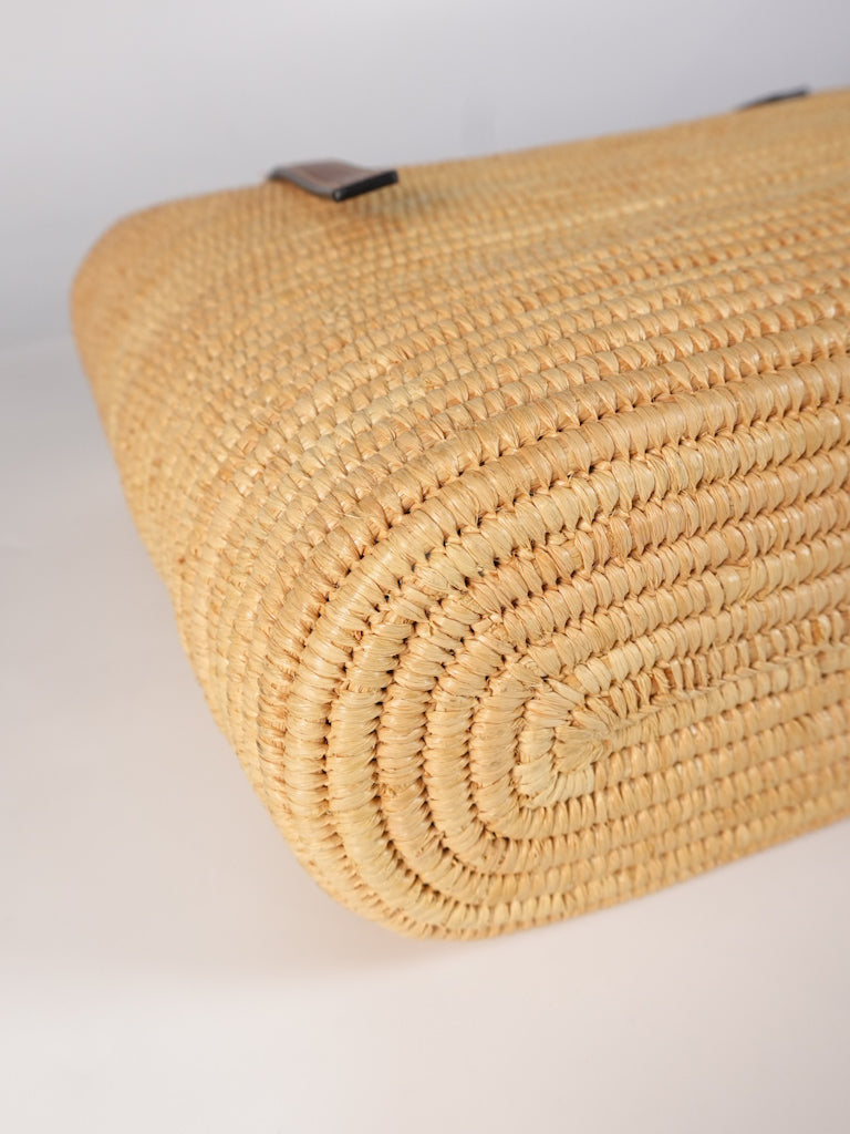 Raffia Ibiza Square Natural Tan Basket Bag | Purse Maison Luxury Bags Shop