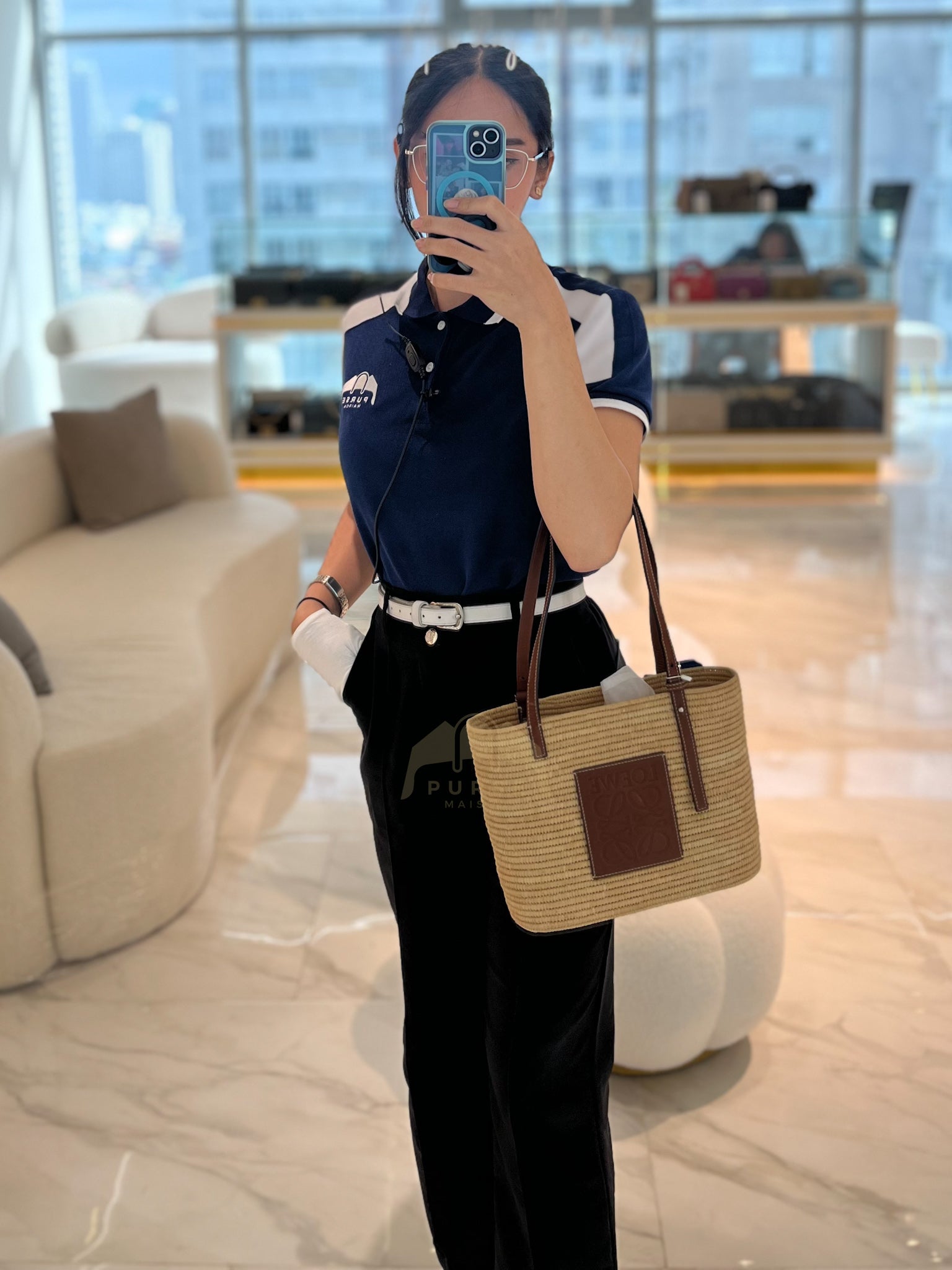 Raffia Ibiza Square Natural Tan Basket Bag | Purse Maison Luxury Bags Shop