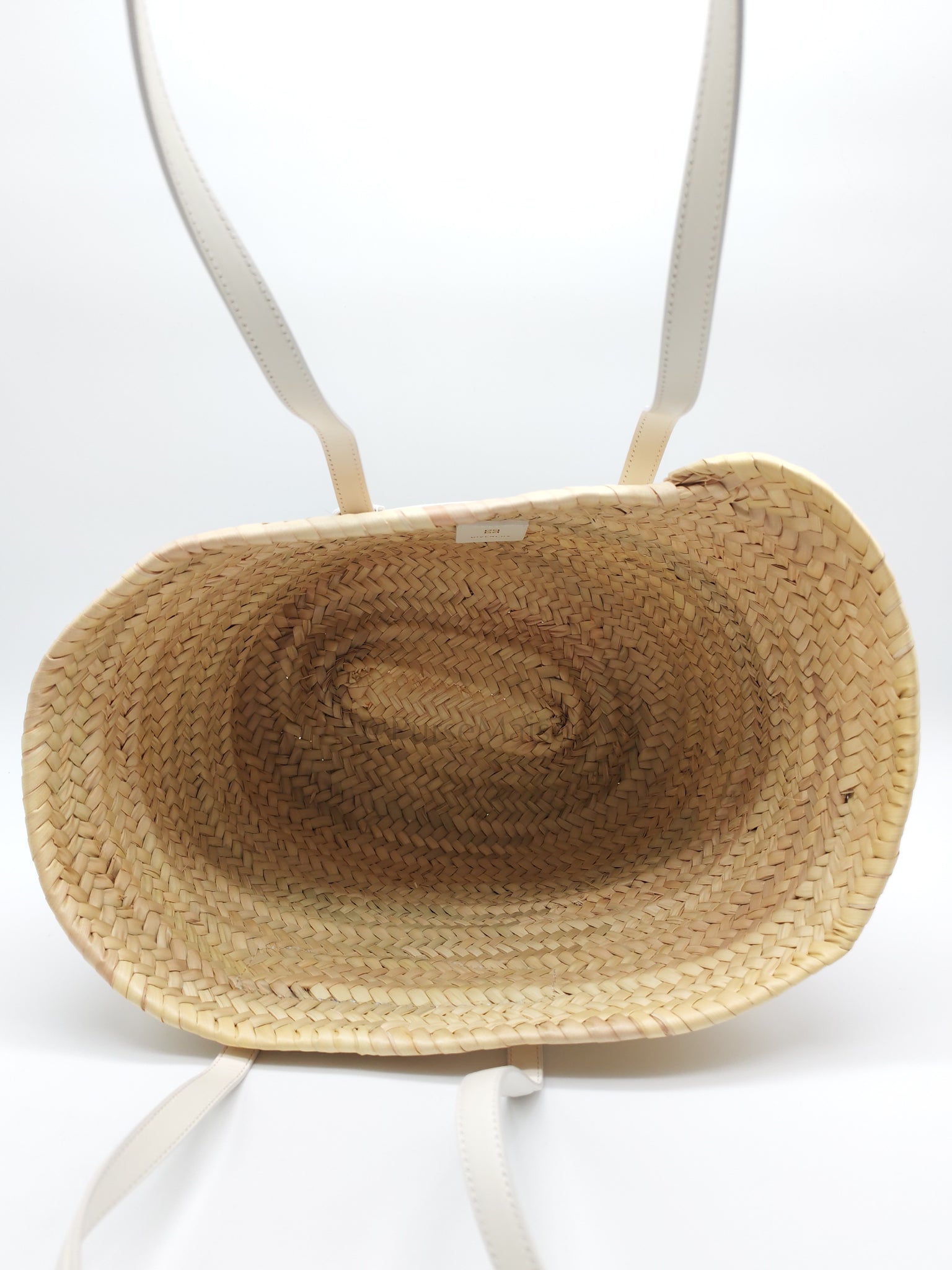 Raffia Voyou in White Leather Strap Basket Bag | Purse Maison Luxury Bags Shop