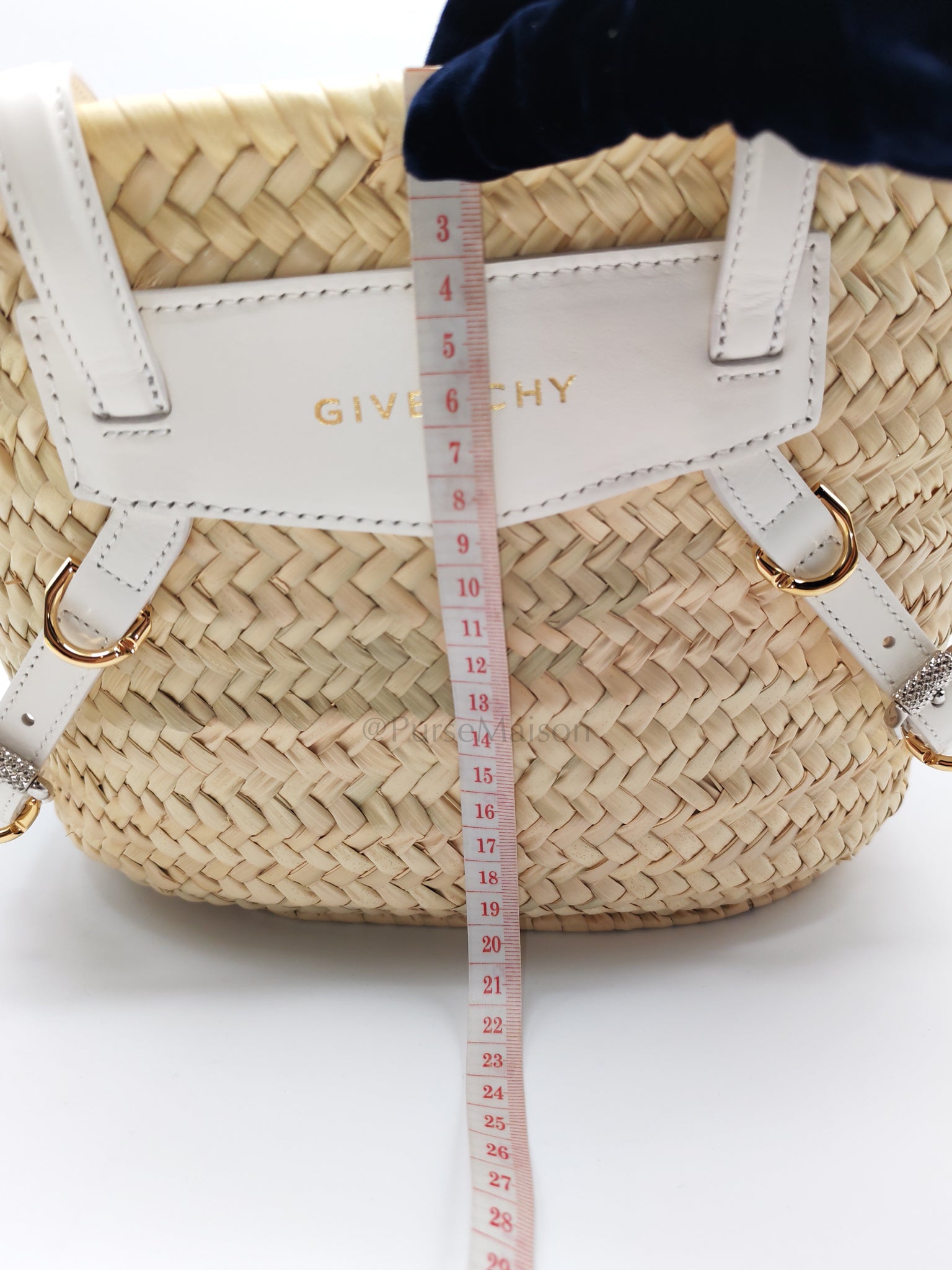 Raffia Voyou in White Leather Strap Basket Bag | Purse Maison Luxury Bags Shop