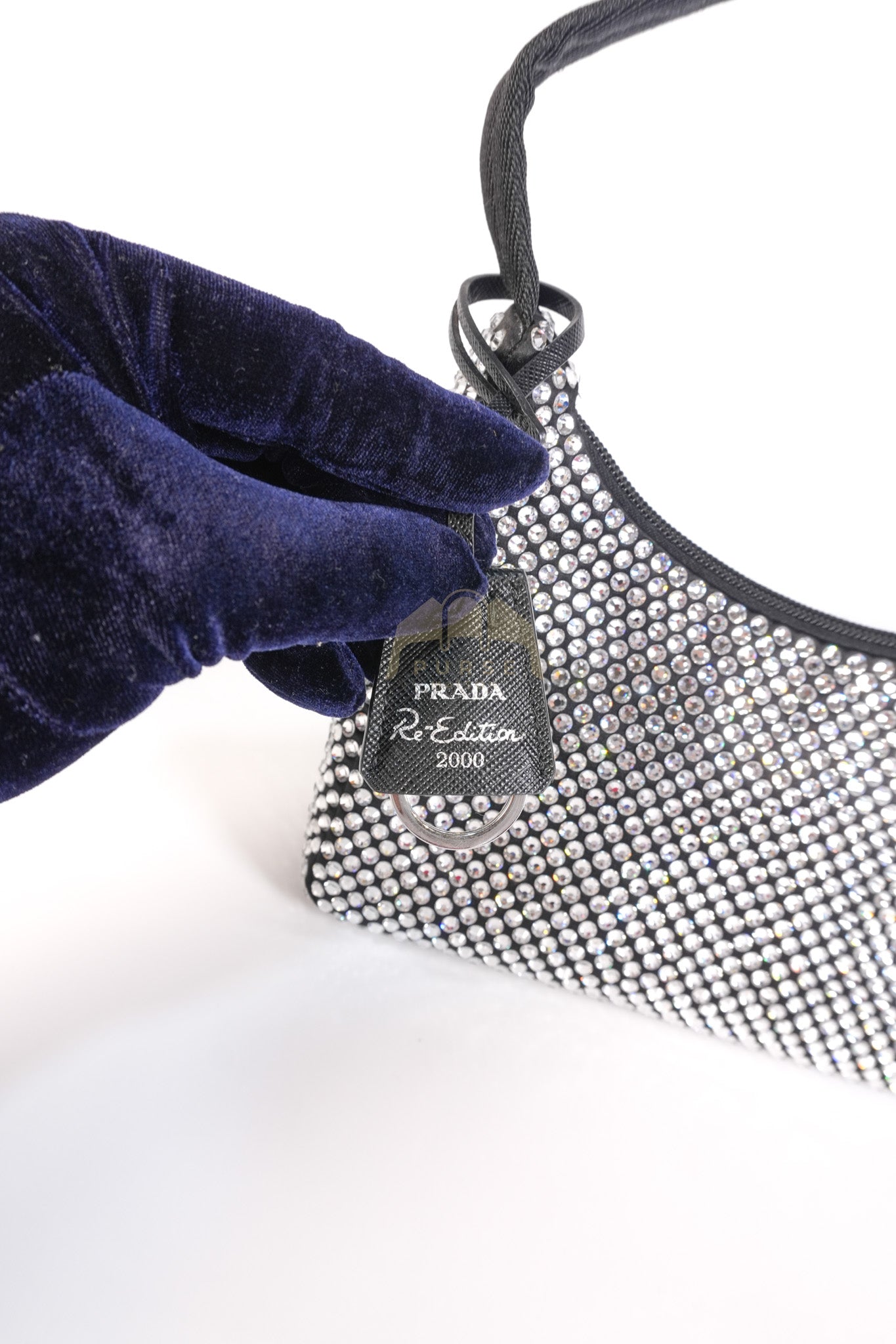 Re-Edition 2000 Black Nylon with Crystals Shoulder Bag | Purse Maison Luxury Bags Shop