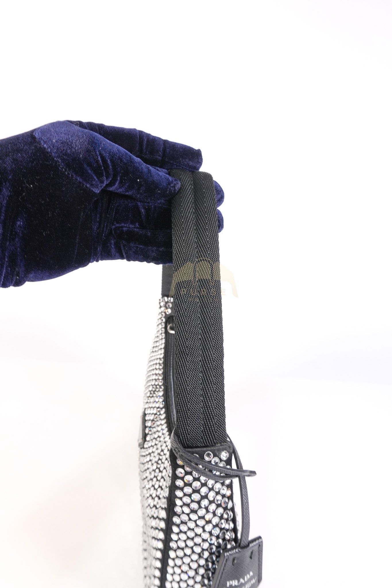 Re-Edition 2000 Black Nylon with Crystals Shoulder Bag | Purse Maison Luxury Bags Shop