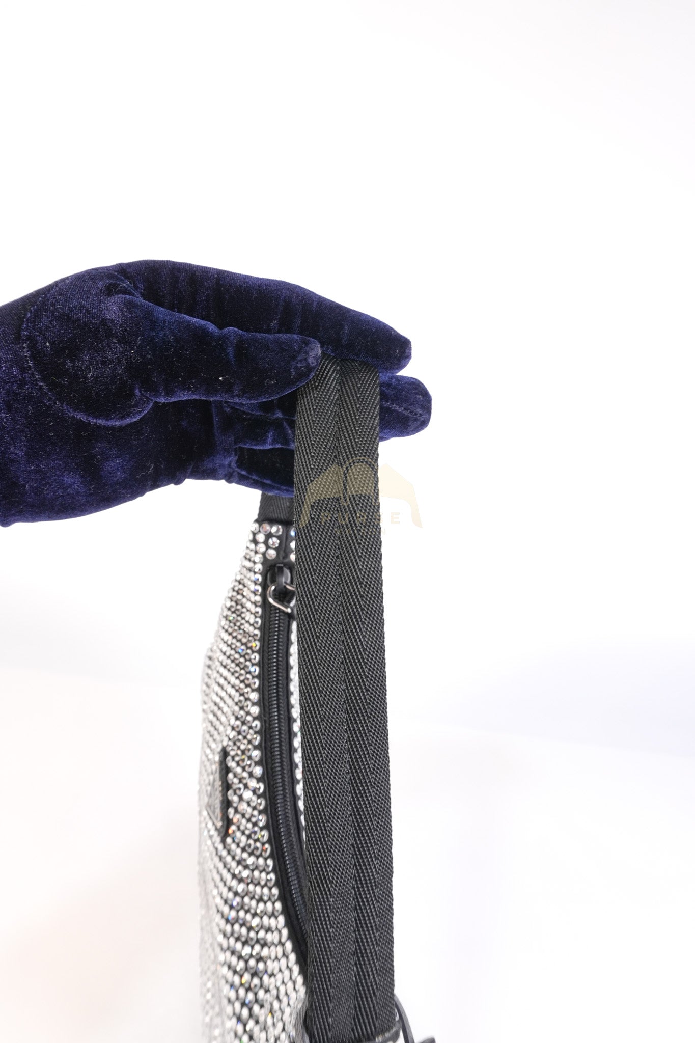 Re-Edition 2000 Black Nylon with Crystals Shoulder Bag | Purse Maison Luxury Bags Shop