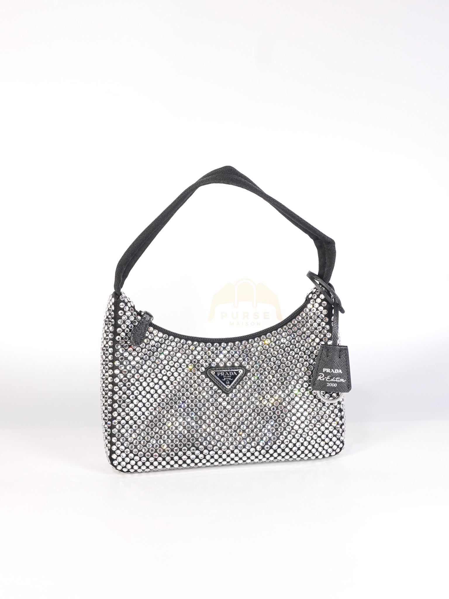 Re-Edition 2000 Black Nylon with Crystals Shoulder Bag | Purse Maison Luxury Bags Shop