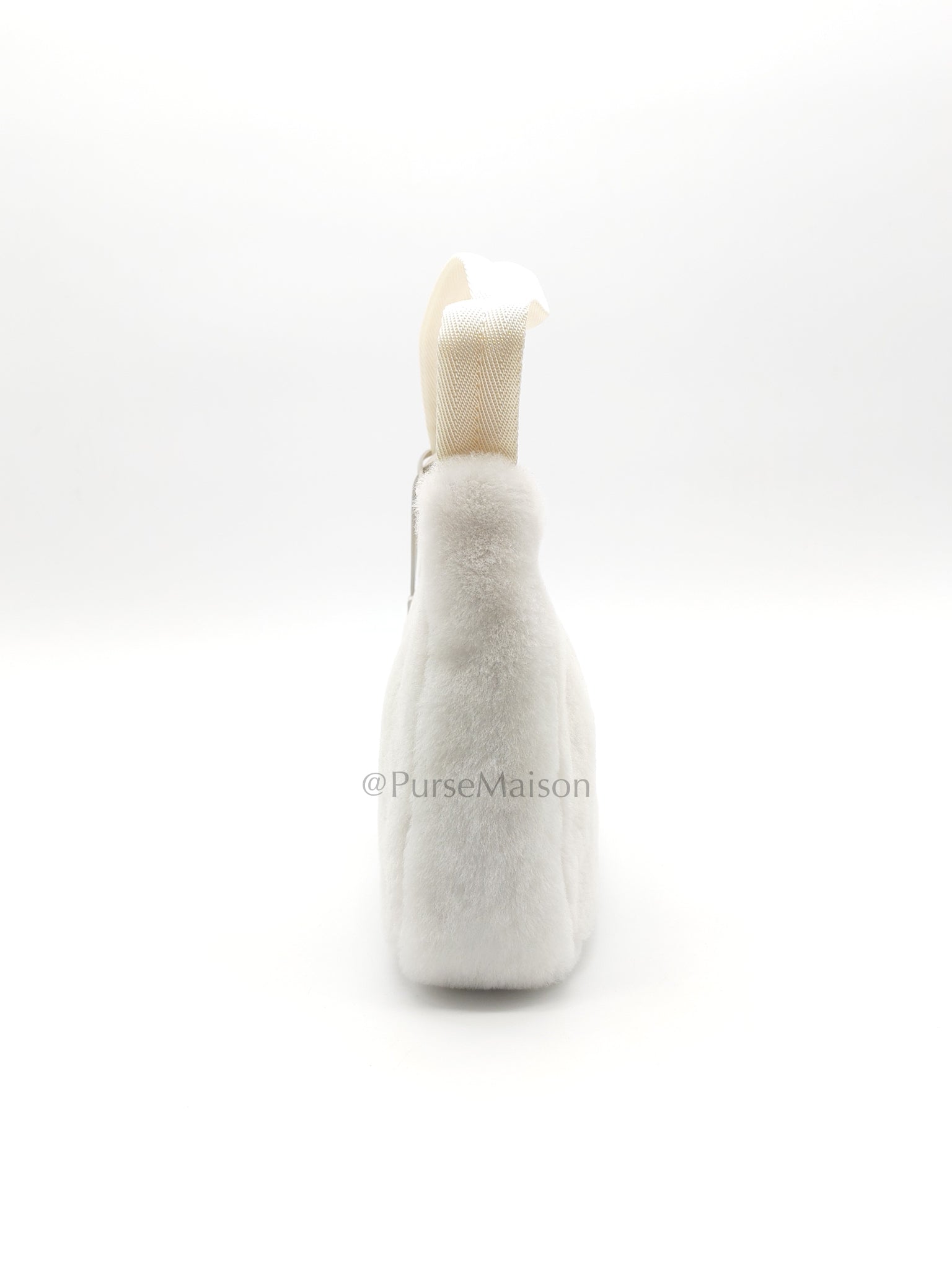 Re-edition 2000 Shearling in Off-White Wool Shoulder Bag | Purse Maison Luxury Bags Shop