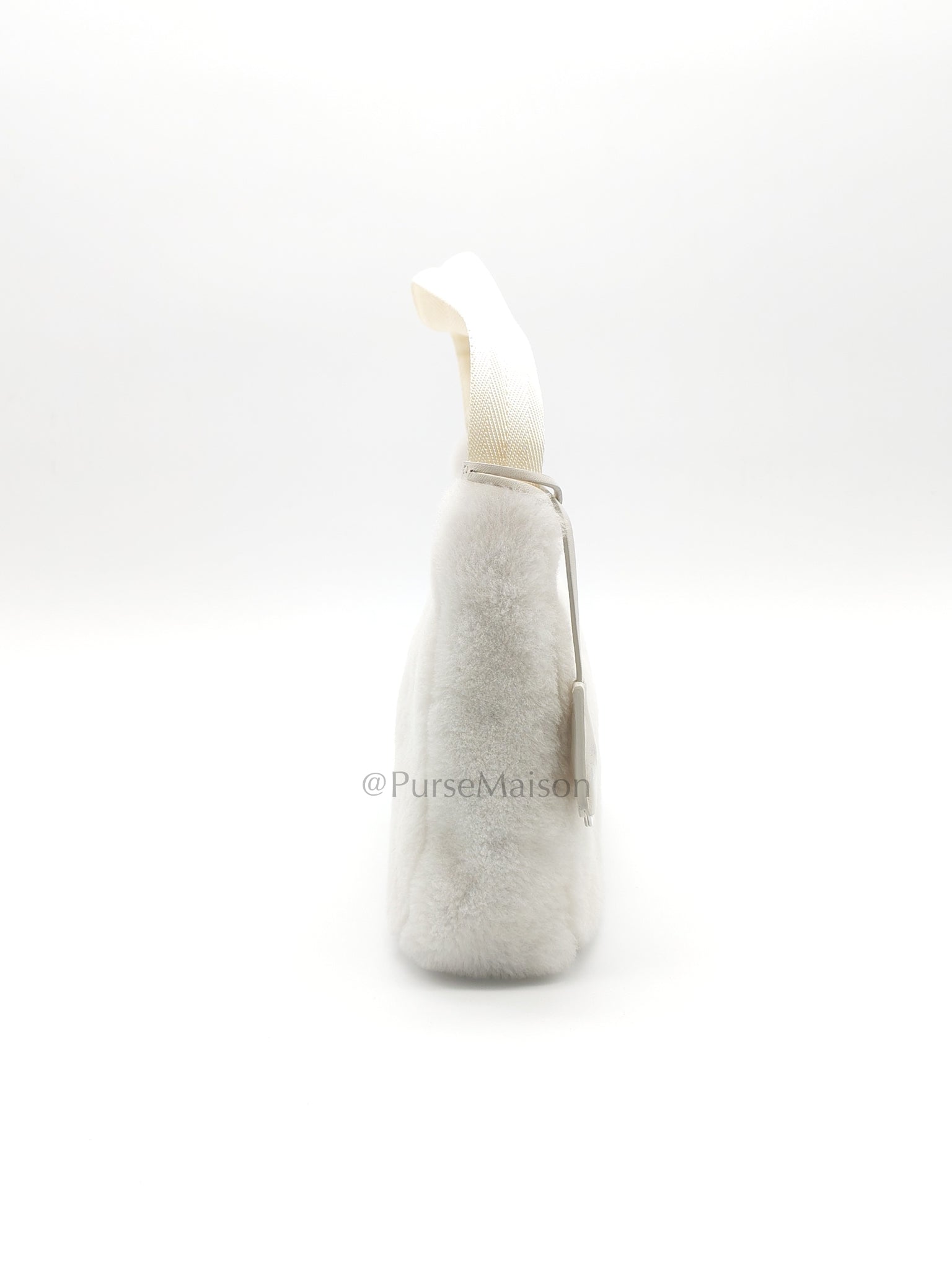 Re-edition 2000 Shearling in Off-White Wool Shoulder Bag | Purse Maison Luxury Bags Shop