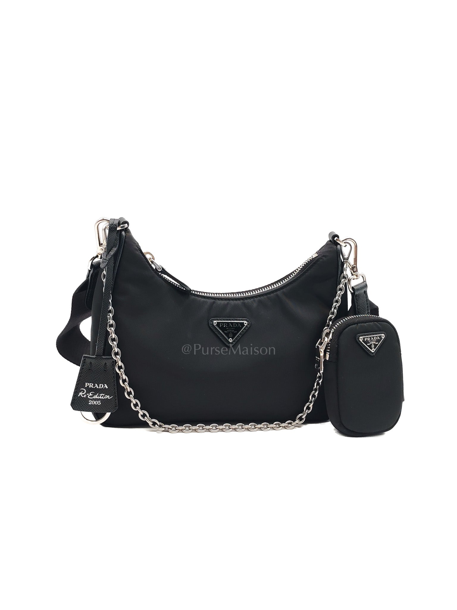 Re-Edition 2005 in Black Nylon Shoulder Bag | Purse Maison Luxury Bags Shop