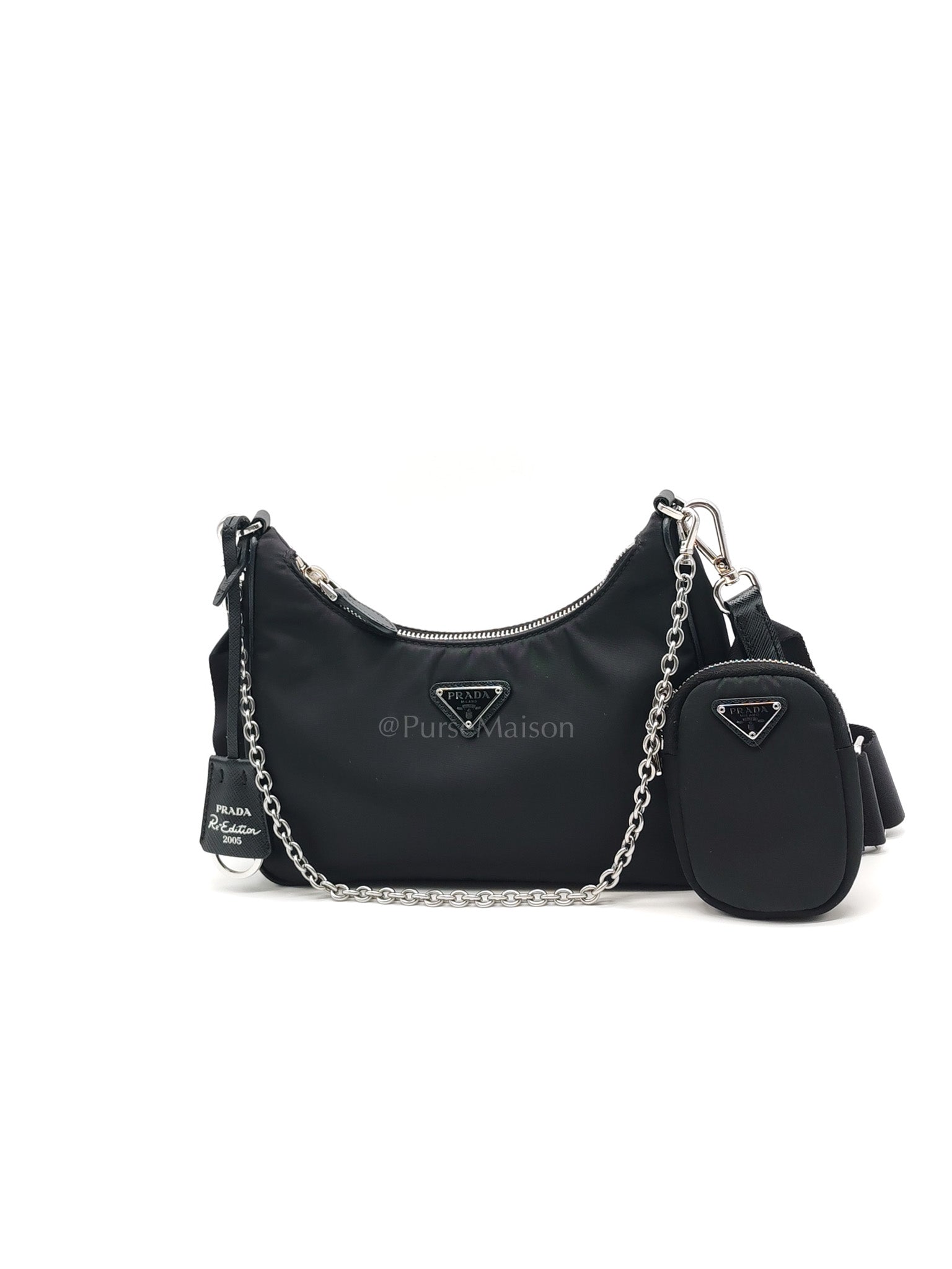 Re-Edition 2005 in Black Nylon Shoulder Bag | Purse Maison Luxury Bags Shop