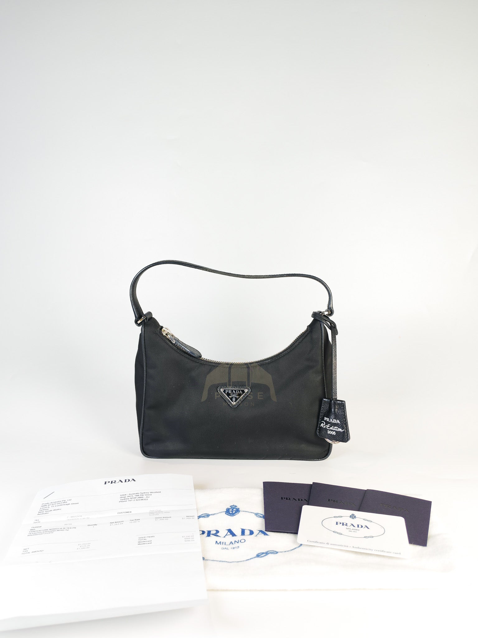 Re-Edition 2005 Shoulder Bag in Black Tessuto Nylon & Silver Hardware | Purse Maison Luxury Bags Shop