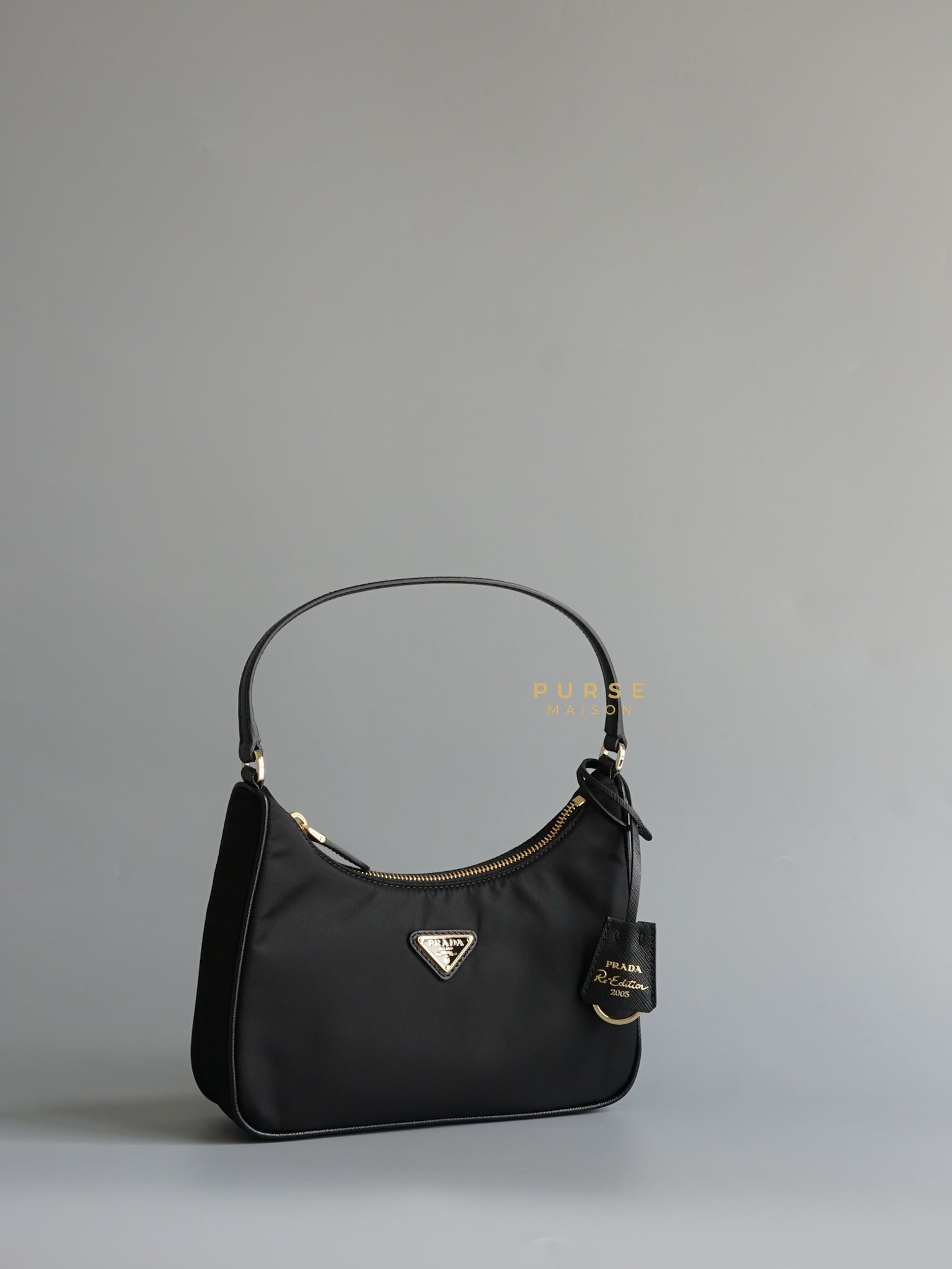 Re-Edition 2005 Tessuto Saffiano Black | Purse Maison Luxury Bags Shop