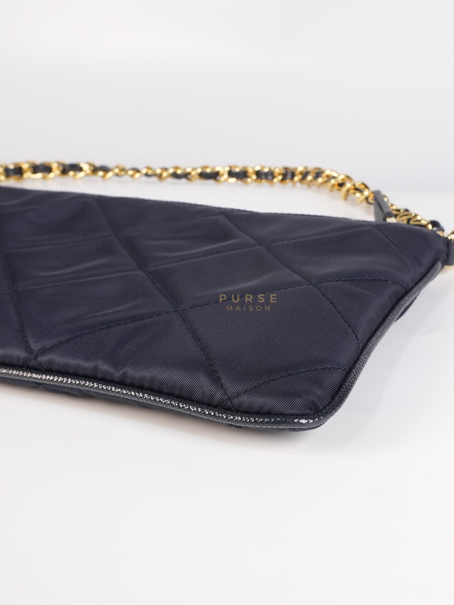 Re-Nylon Black Quilted Chain Pouch | Purse Maison Luxury Bags Shop