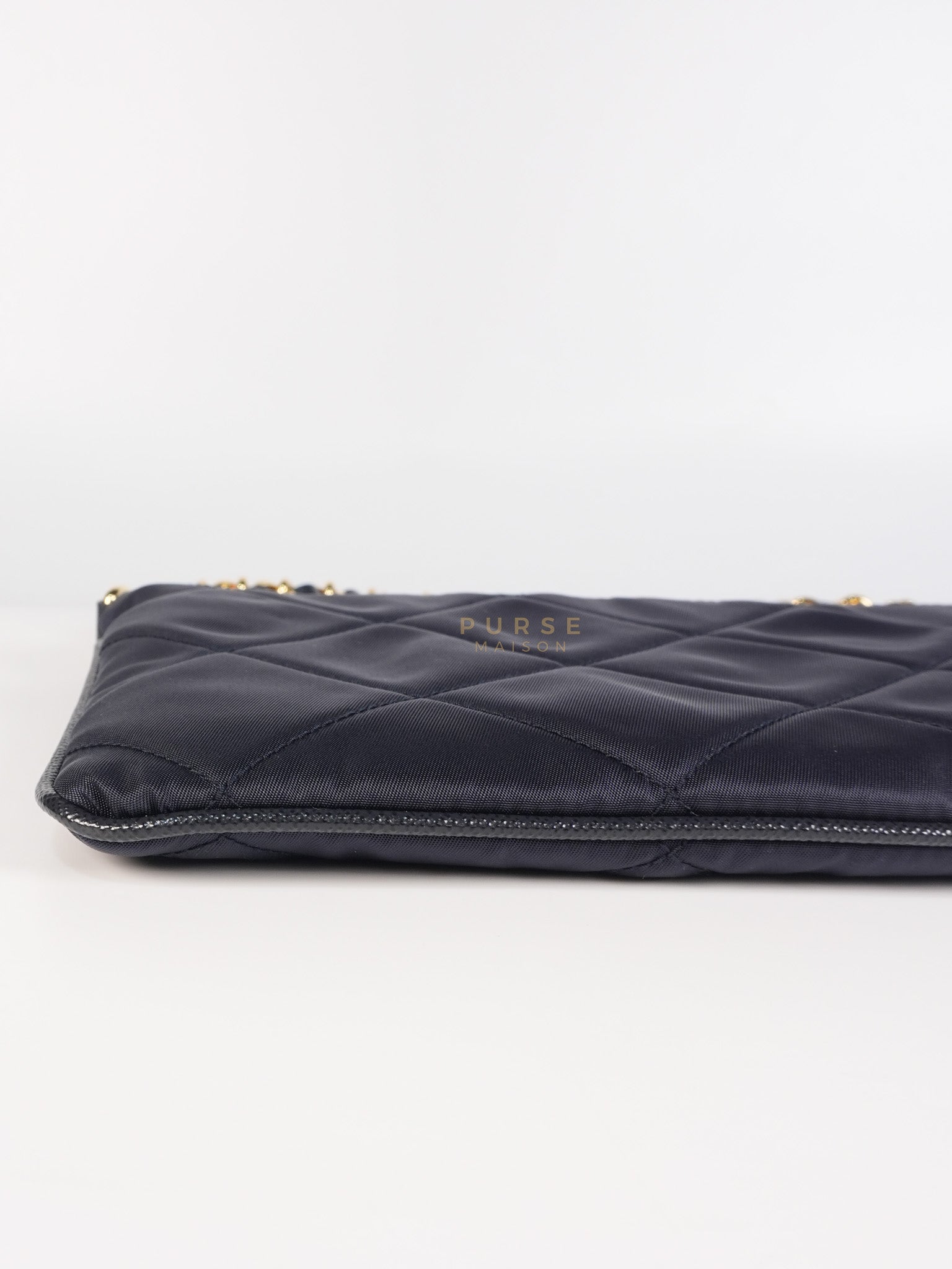 Re-Nylon Black Quilted Chain Pouch | Purse Maison Luxury Bags Shop