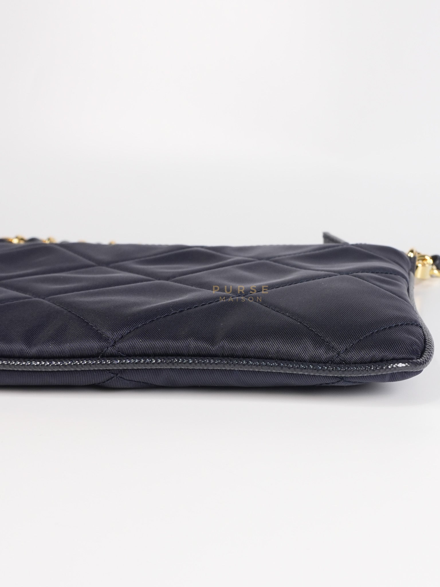Re-Nylon Black Quilted Chain Pouch | Purse Maison Luxury Bags Shop