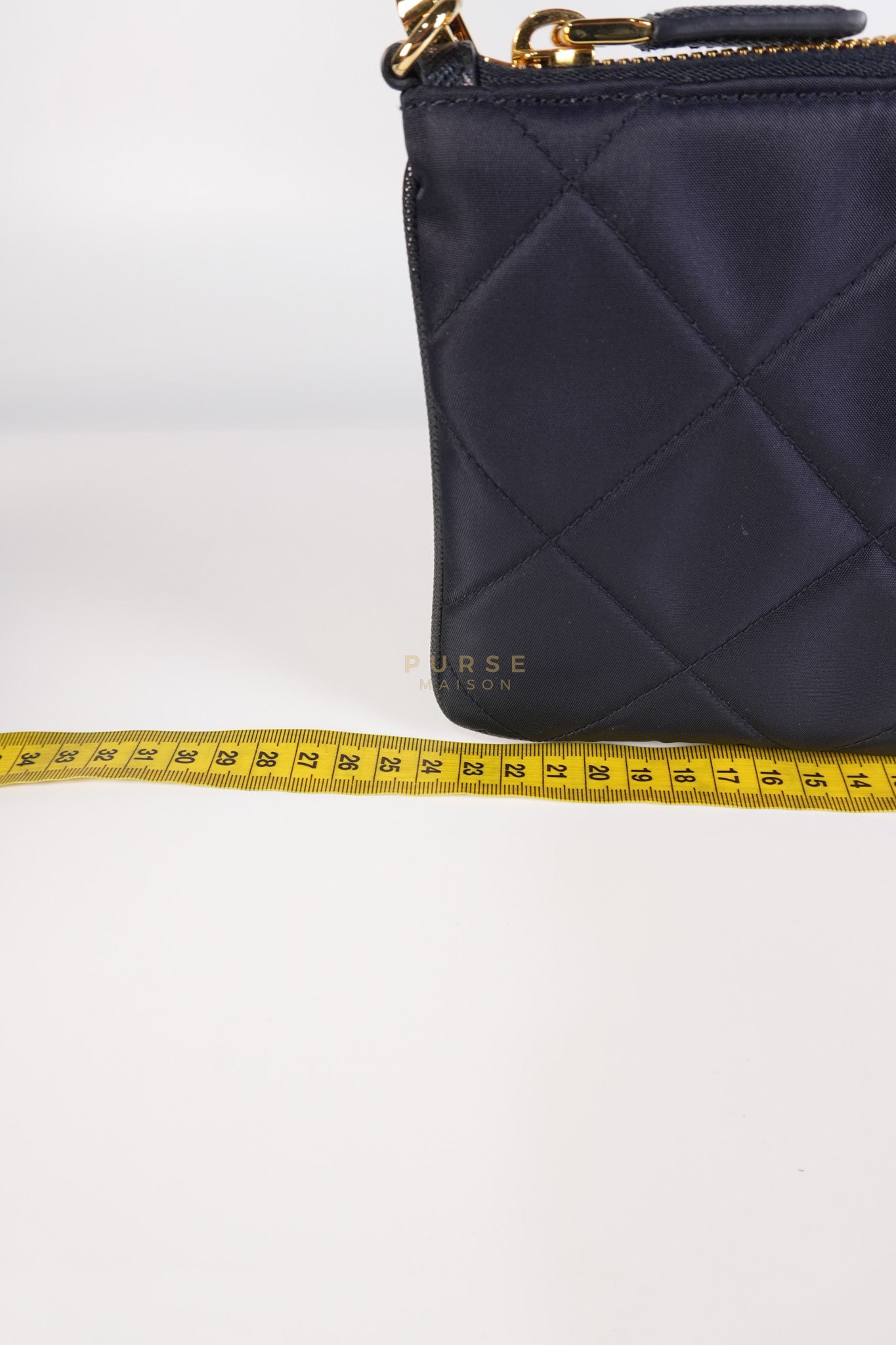 Re-Nylon Black Quilted Chain Pouch | Purse Maison Luxury Bags Shop