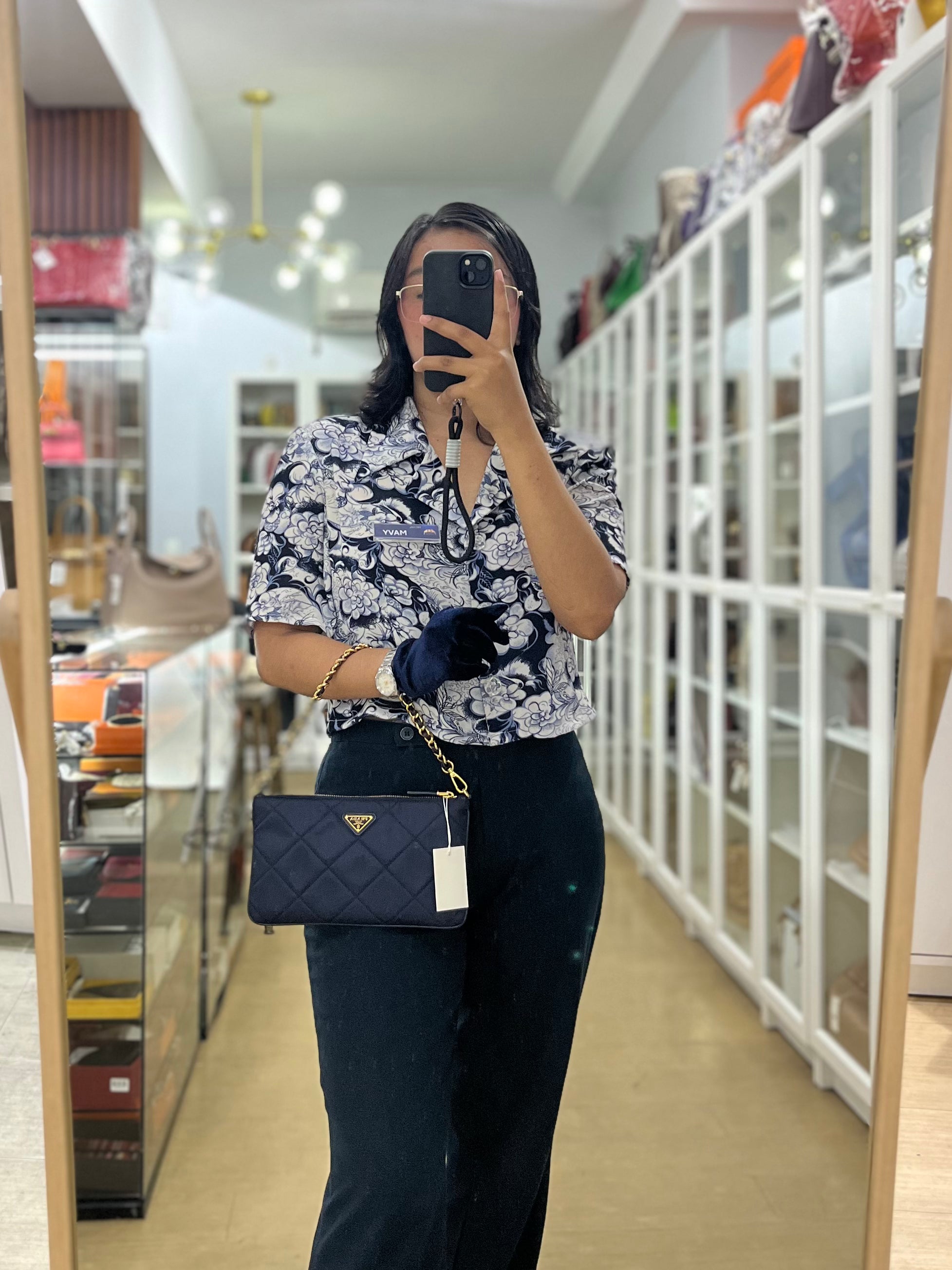 Re-Nylon Black Quilted Chain Shoulder and Hand Bag | Purse Maison Luxury Bags Shop