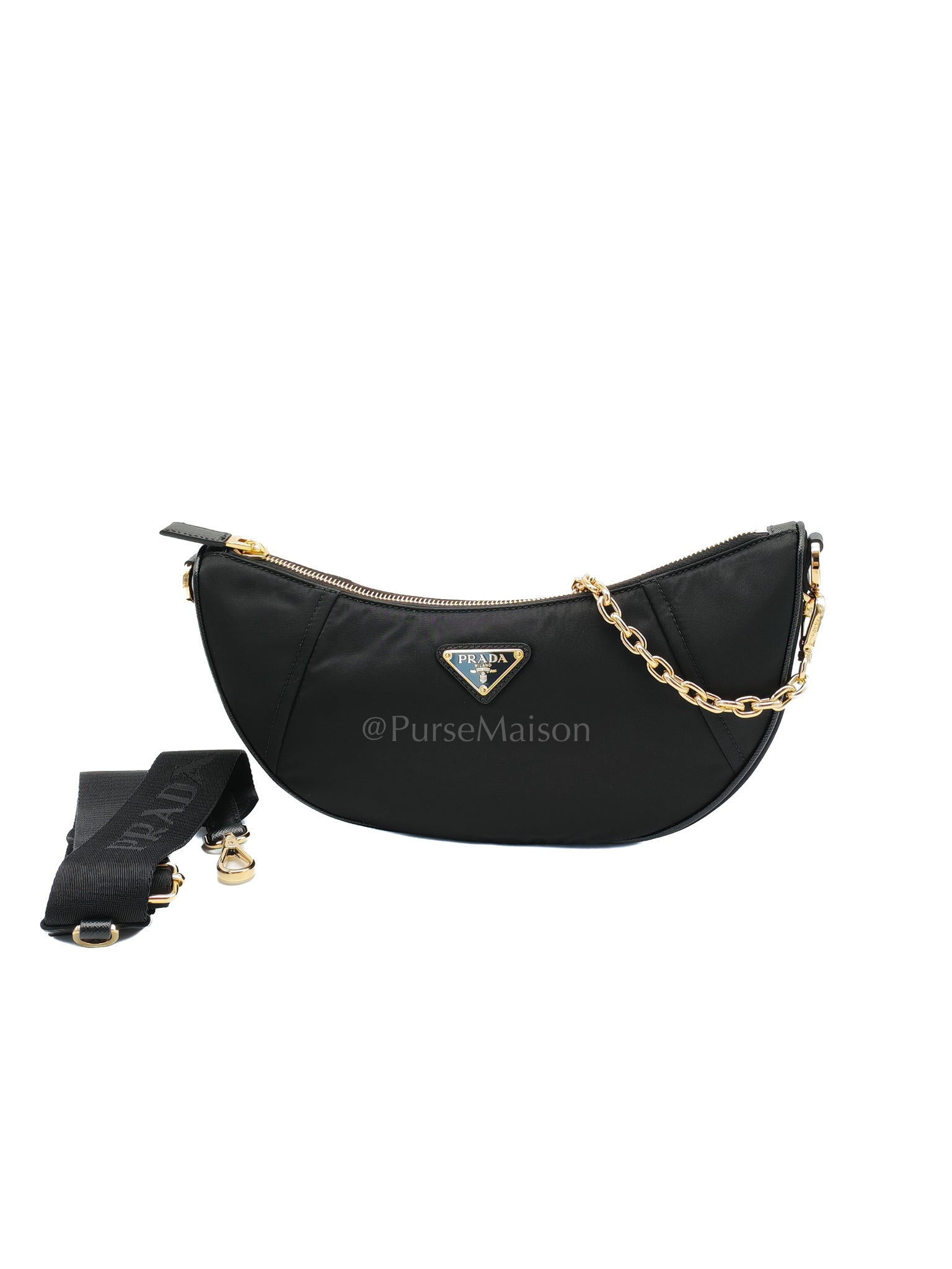 Re-Nylon Demi Lune Bandoliera Crossbody Bag | Purse Maison Luxury Bags Shop