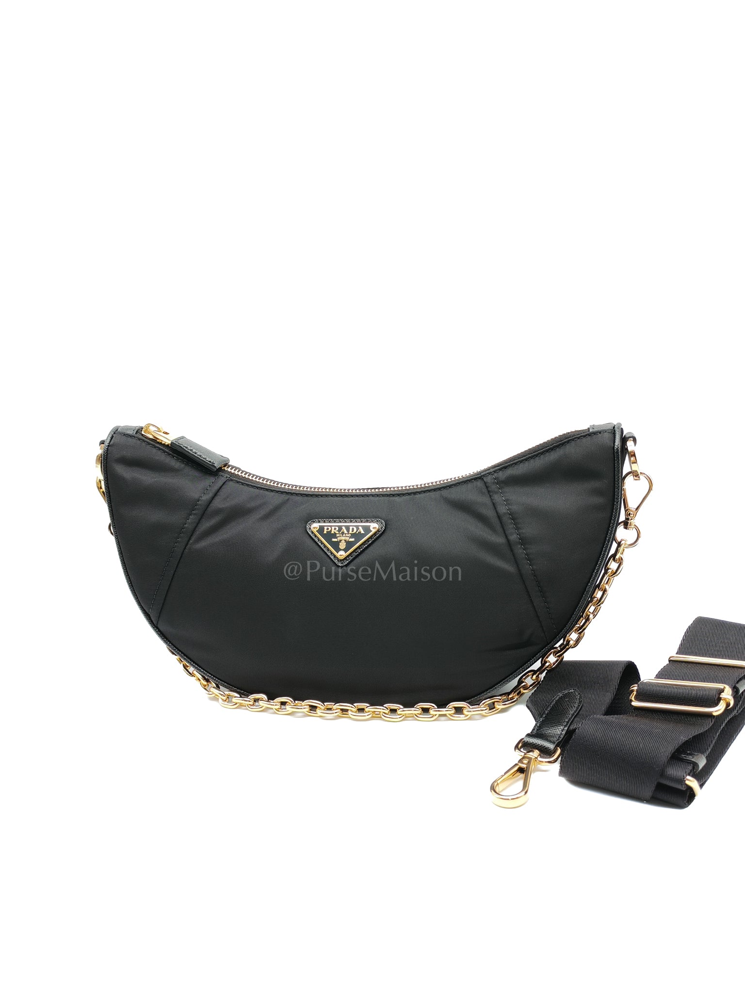Re-Nylon Demi Lune Bandoliera Crossbody Bag | Purse Maison Luxury Bags Shop