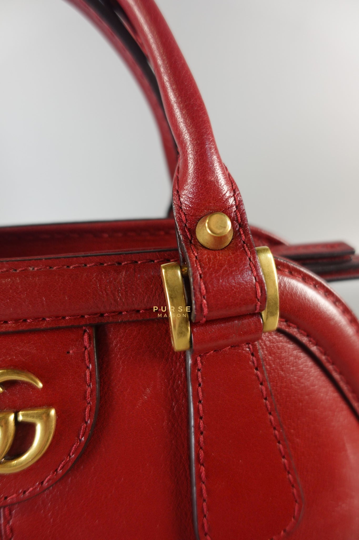 Re(belle) Medium in Red Leather Bag | Purse Maison Luxury Bags Shop