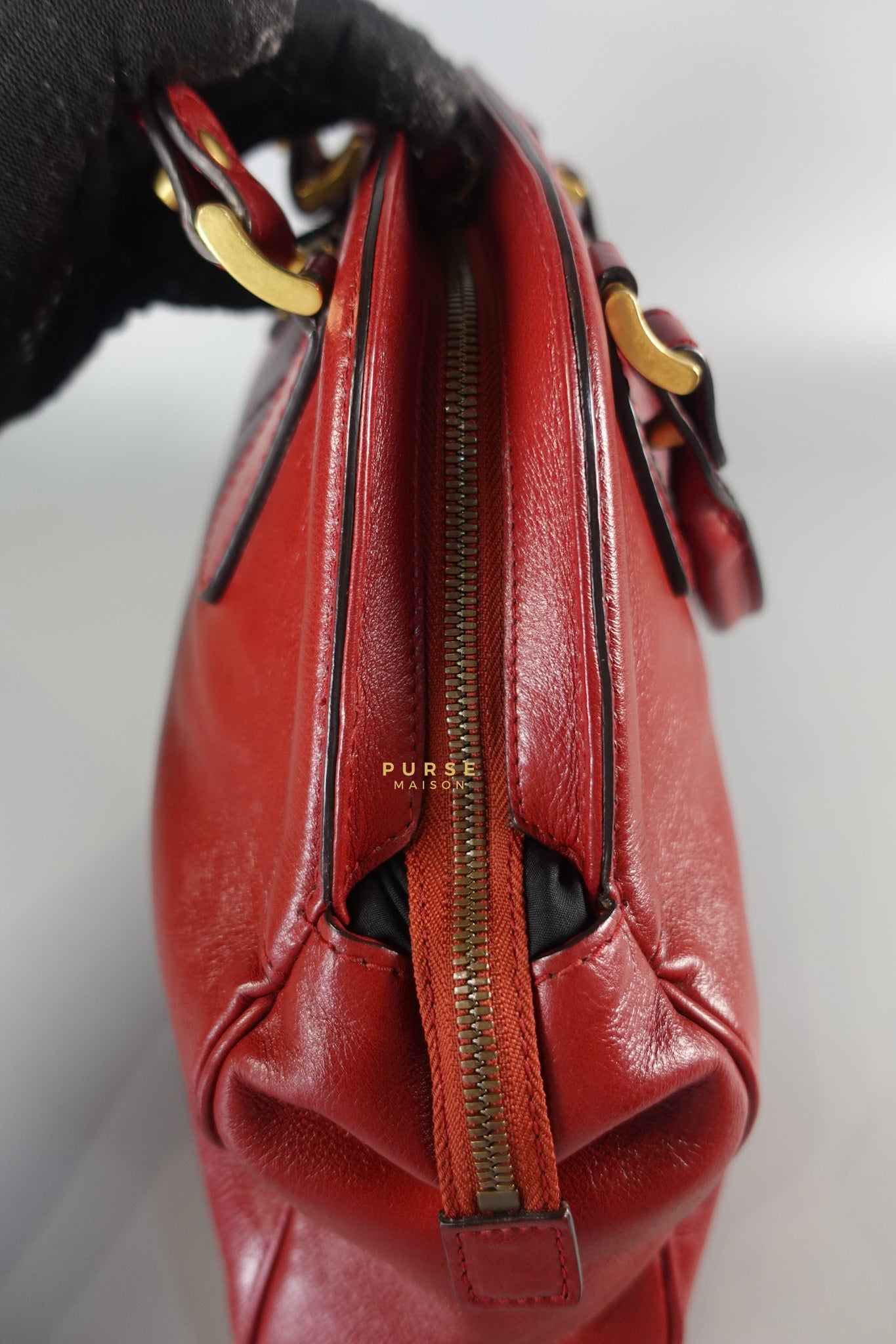 Re(belle) Medium in Red Leather Bag | Purse Maison Luxury Bags Shop