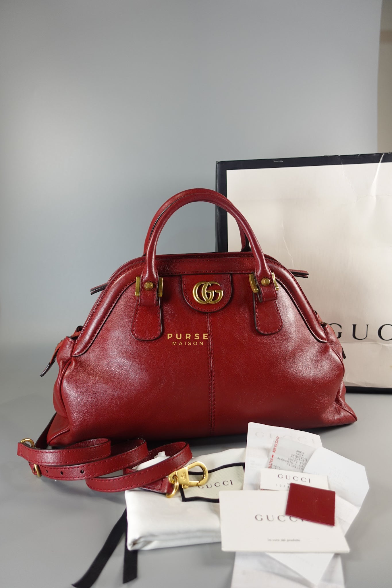 Re(belle) Medium in Red Leather Bag | Purse Maison Luxury Bags Shop