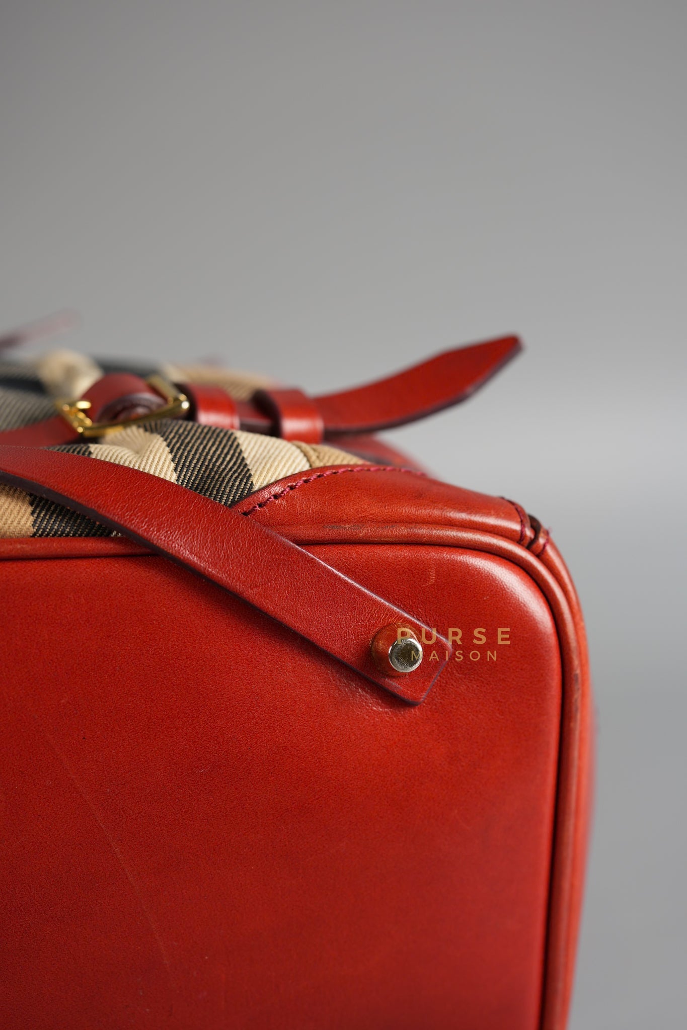 Red Bridle House Check Tote Bag | Purse Maison Luxury Bags Shop