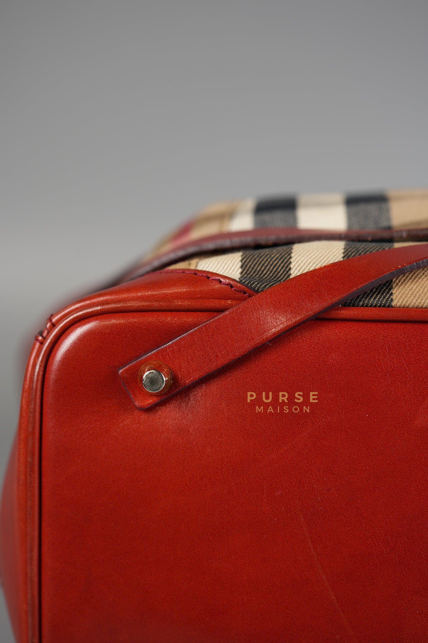 Red Bridle House Check Tote Bag | Purse Maison Luxury Bags Shop