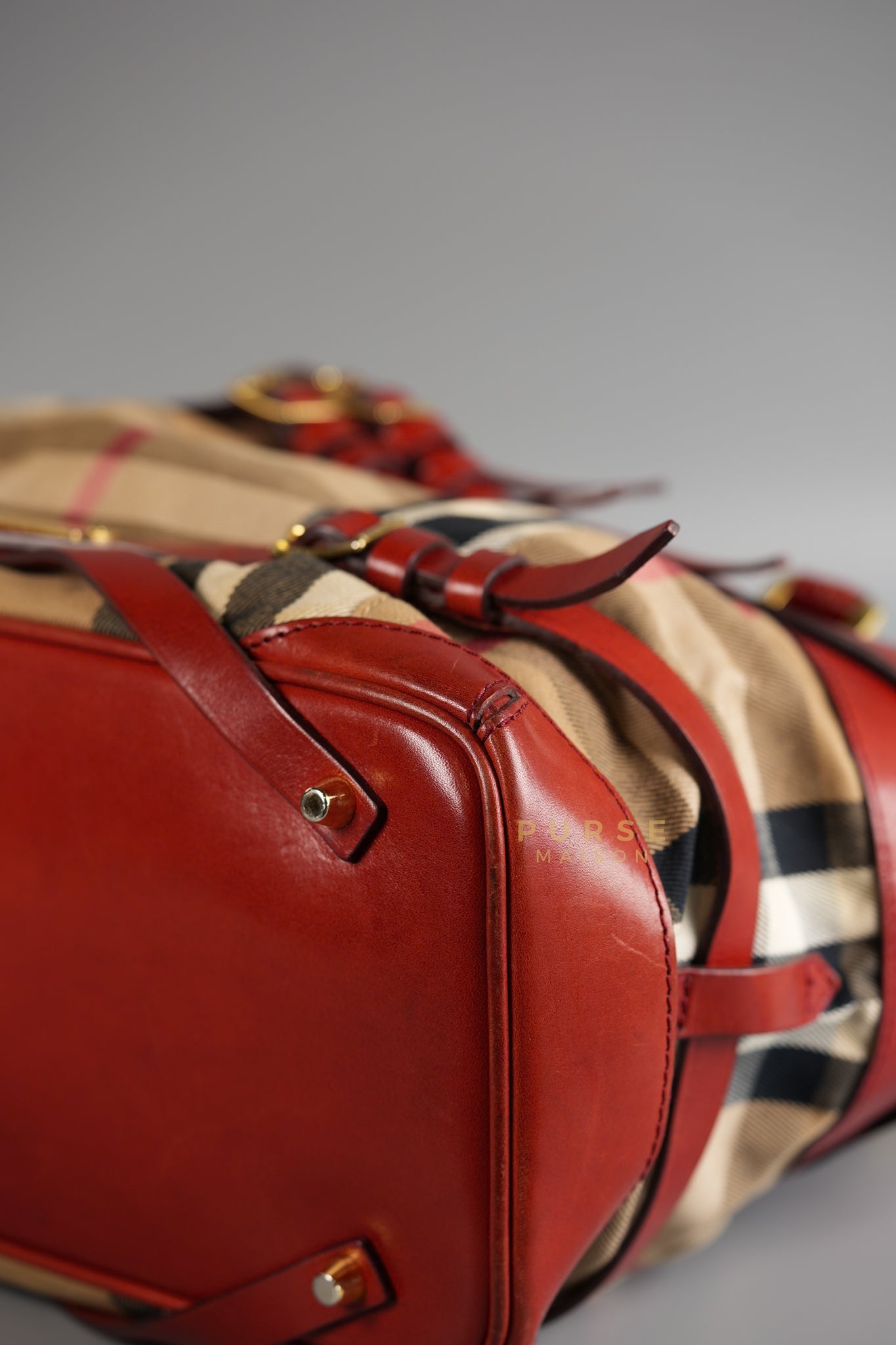 Red Bridle House Check Tote Bag | Purse Maison Luxury Bags Shop