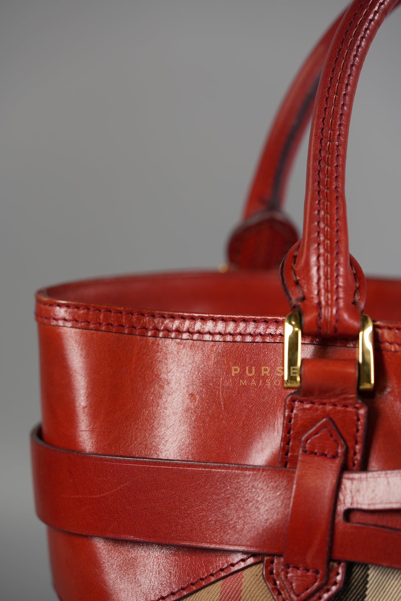 Red Bridle House Check Tote Bag | Purse Maison Luxury Bags Shop