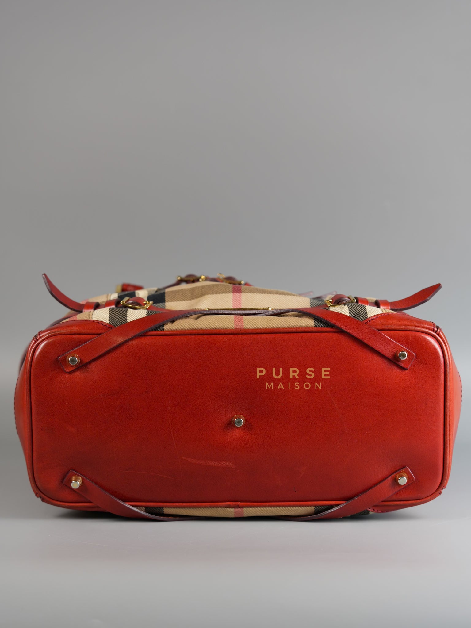 Red Bridle House Check Tote Bag | Purse Maison Luxury Bags Shop