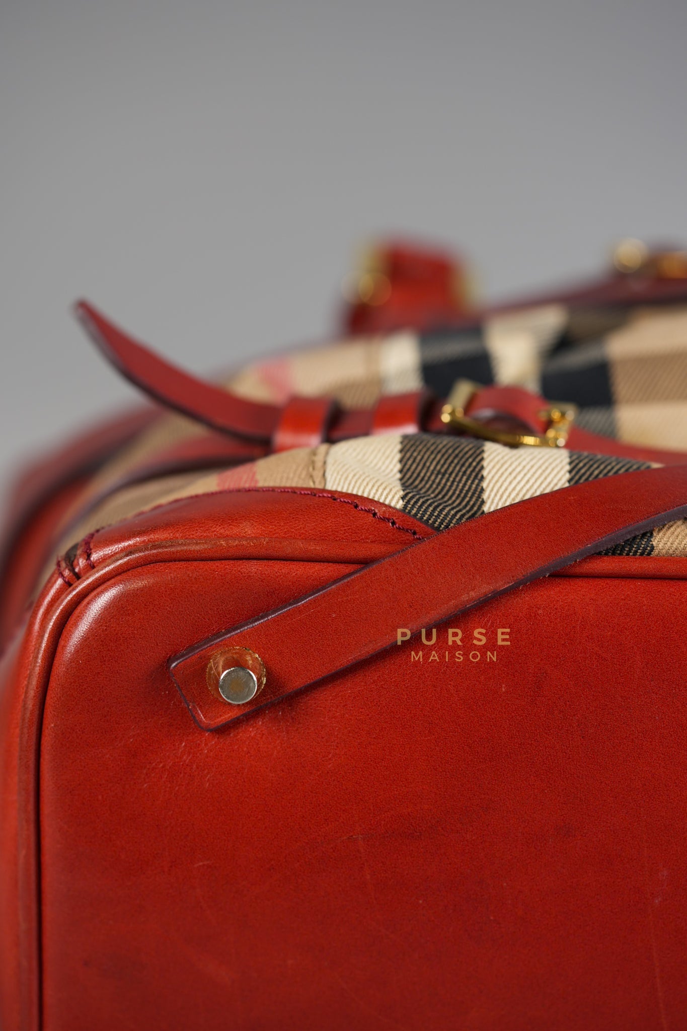 Red Bridle House Check Tote Bag | Purse Maison Luxury Bags Shop