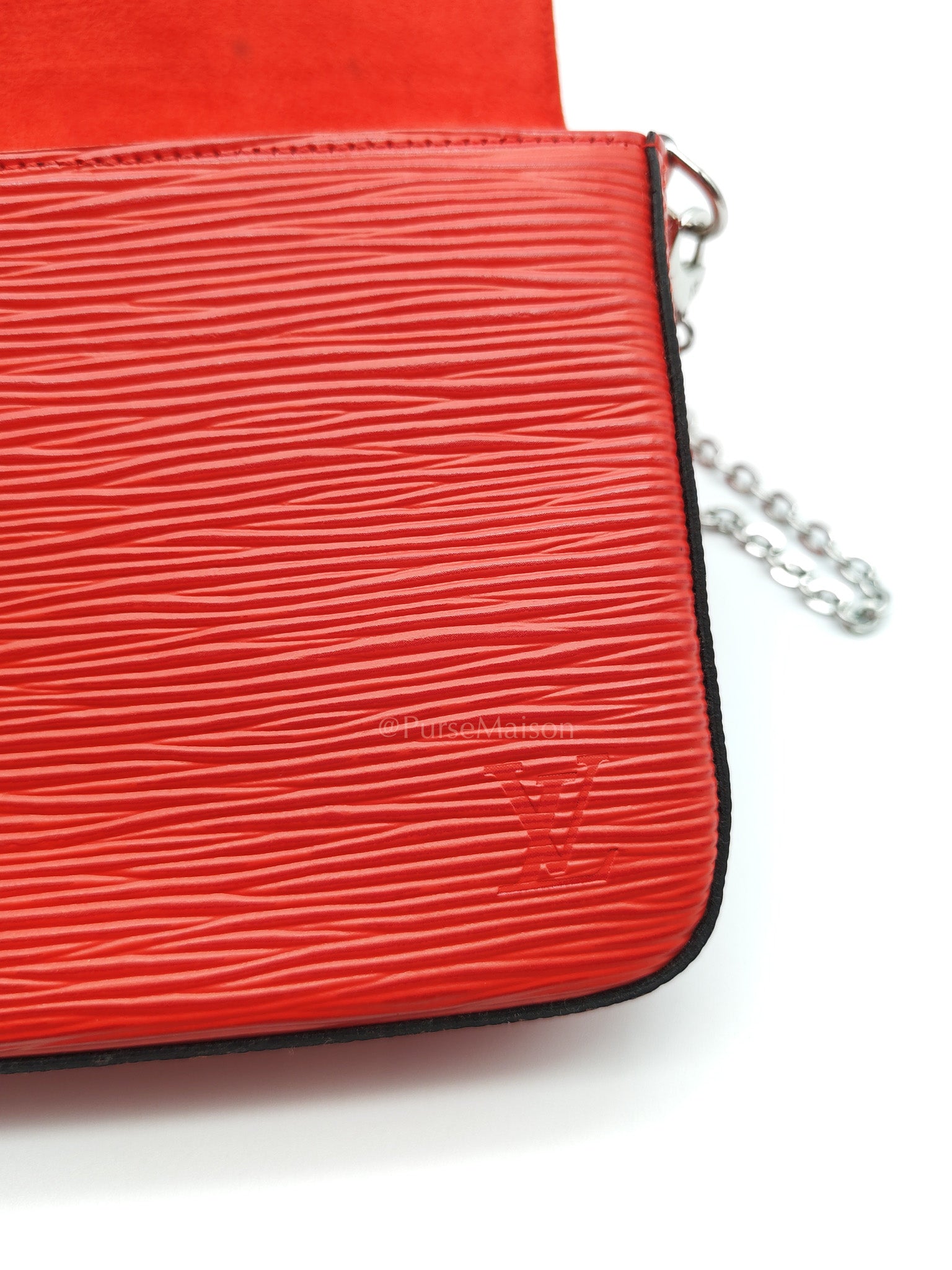 Felicie GM in Red Epi Leather Silver Hardware (Date code: TJ0117)