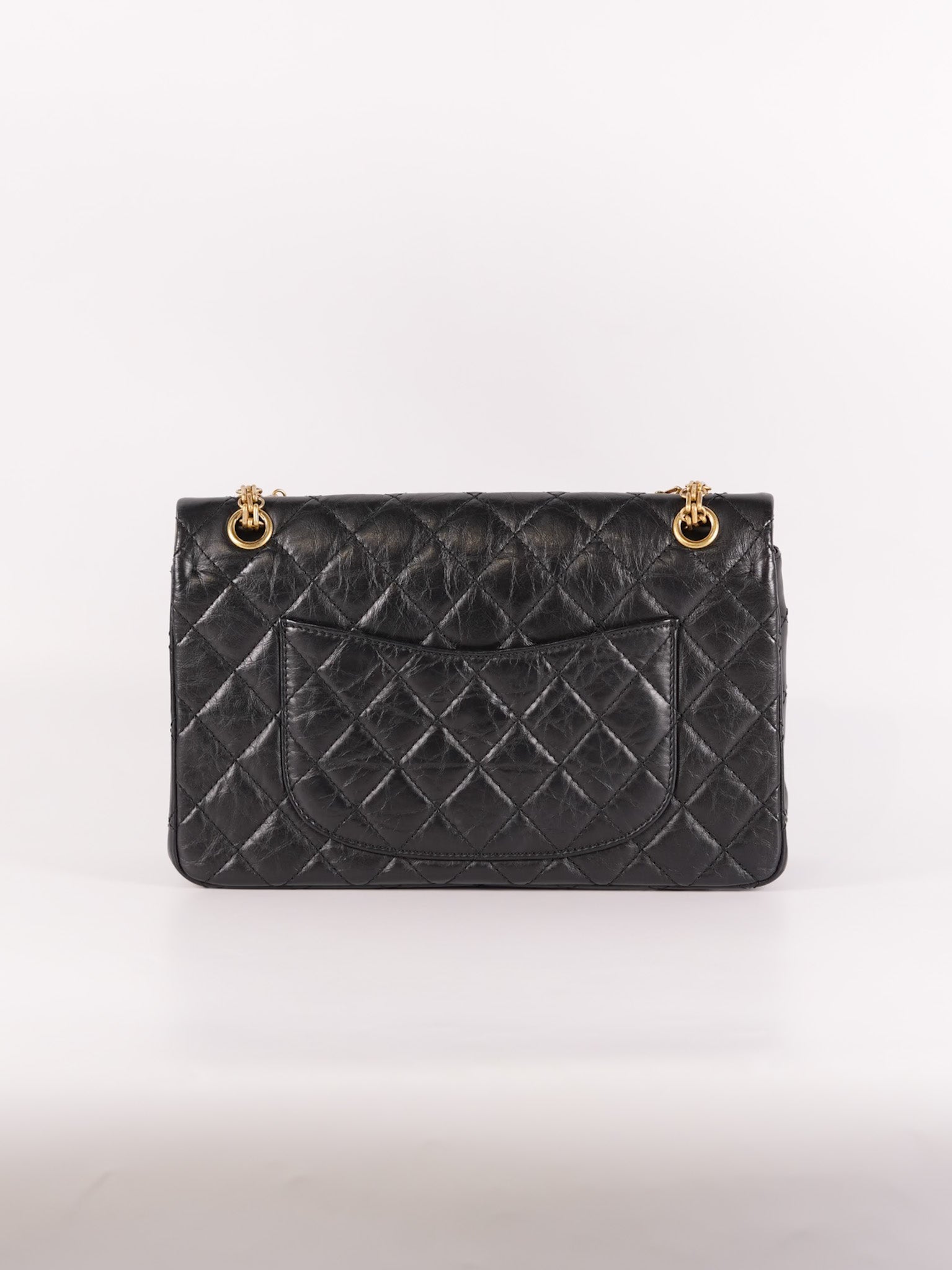 Reissue 2.55 Size 226 (Medium) in Black Quilted Calfskin Leather & Gold Hardware Series 21 | Purse Maison Luxury Bags Shop