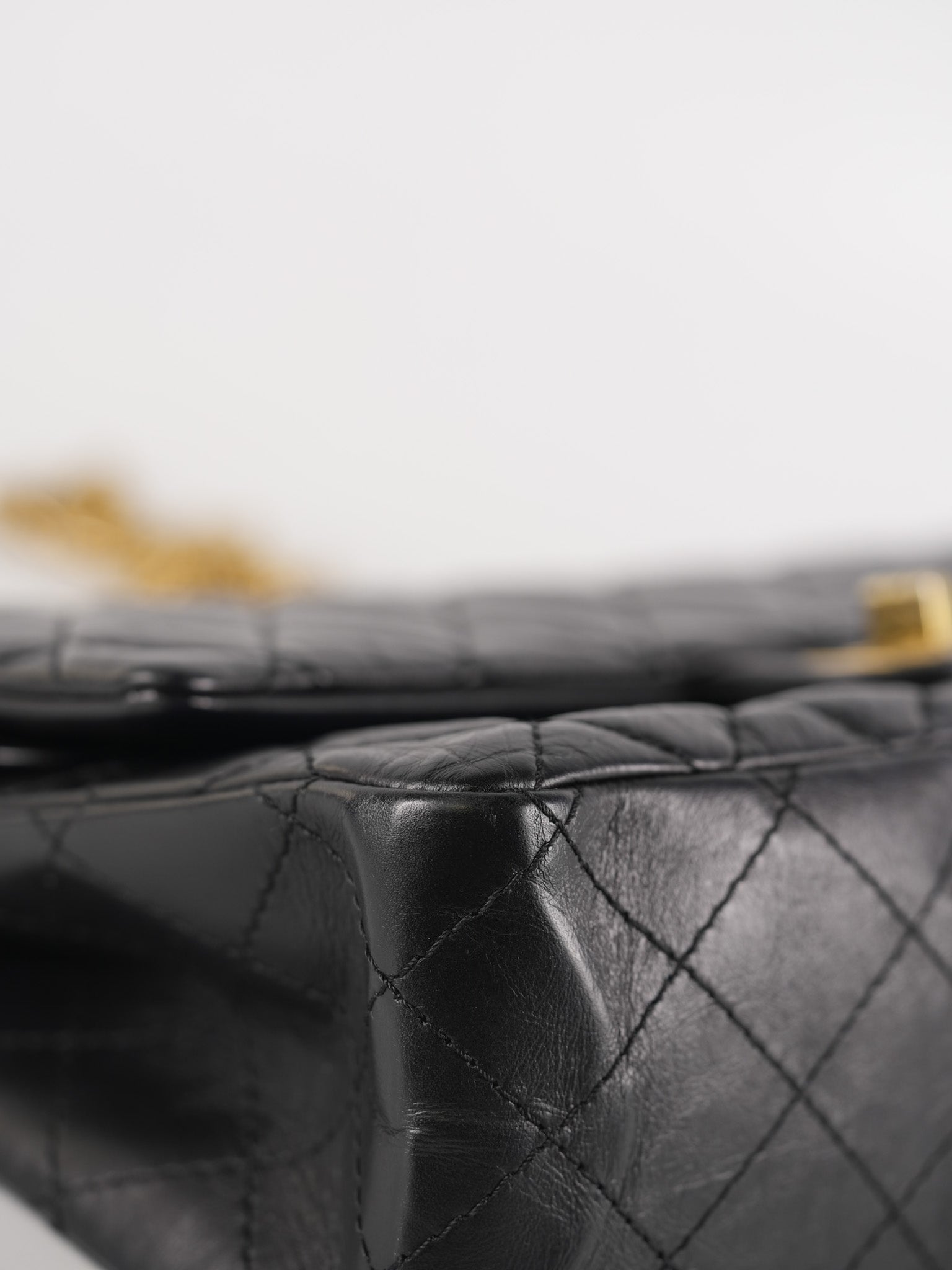 Reissue 2.55 Size 226 (Medium) in Black Quilted Calfskin Leather & Gold Hardware Series 21 | Purse Maison Luxury Bags Shop