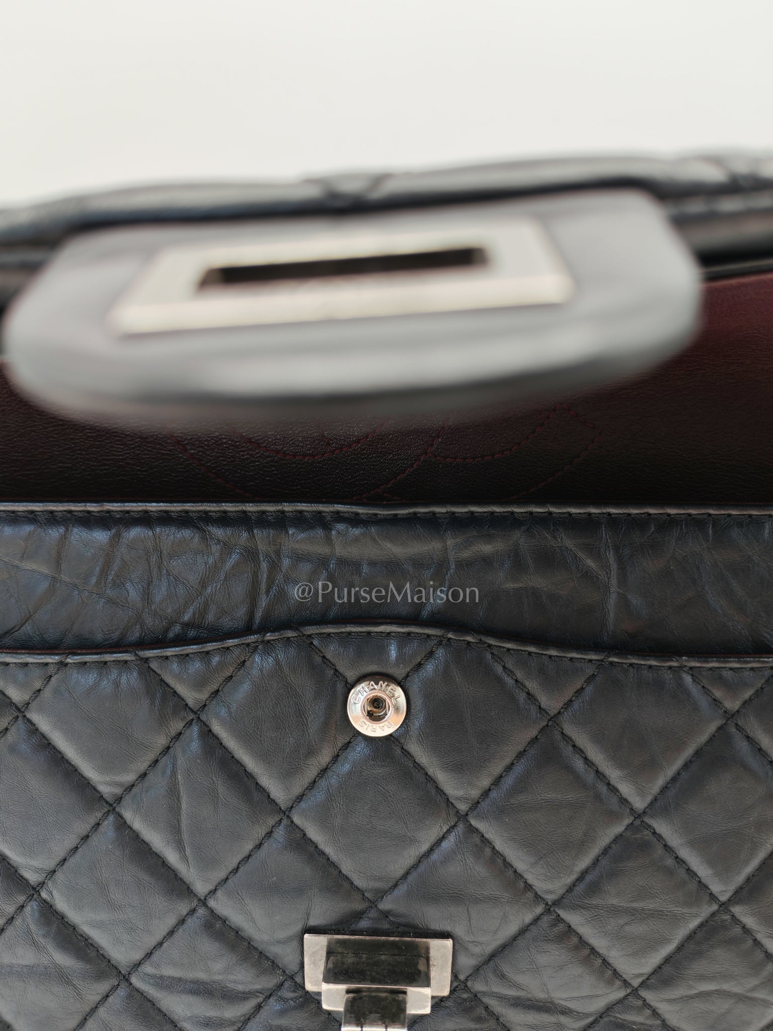 Reissue 2.55 Medium Distressed Calfskin Leather in Ruthenium Hardware Series 15 | Purse Maison Luxury Bags Shop