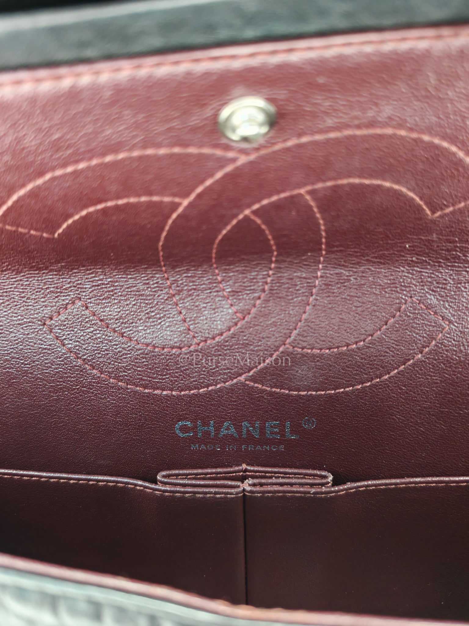 Reissue 2.55 Medium Distressed Calfskin Leather in Ruthenium Hardware Series 15 | Purse Maison Luxury Bags Shop