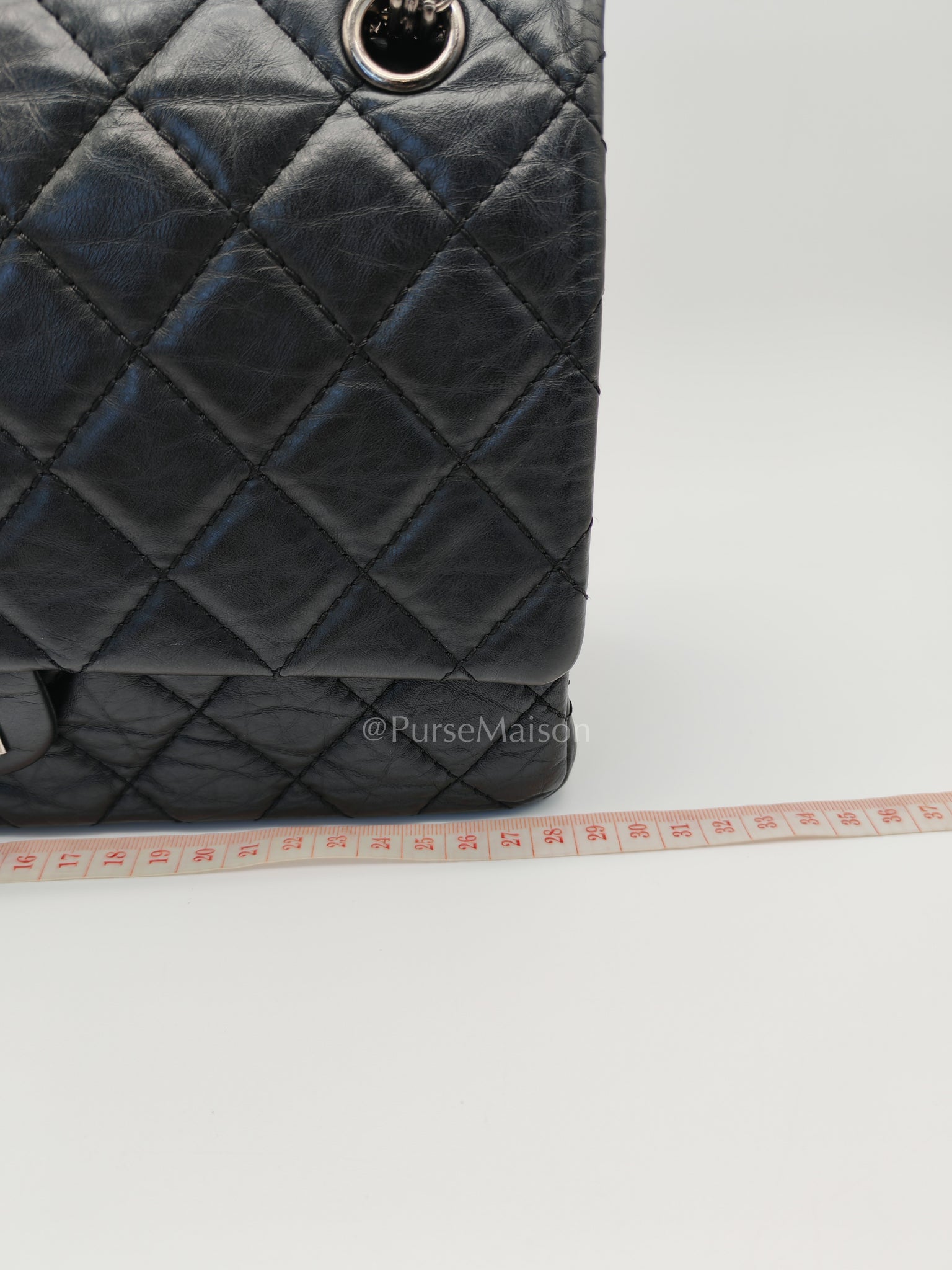 Reissue 2.55 Medium Distressed Calfskin Leather in Ruthenium Hardware Series 15 | Purse Maison Luxury Bags Shop