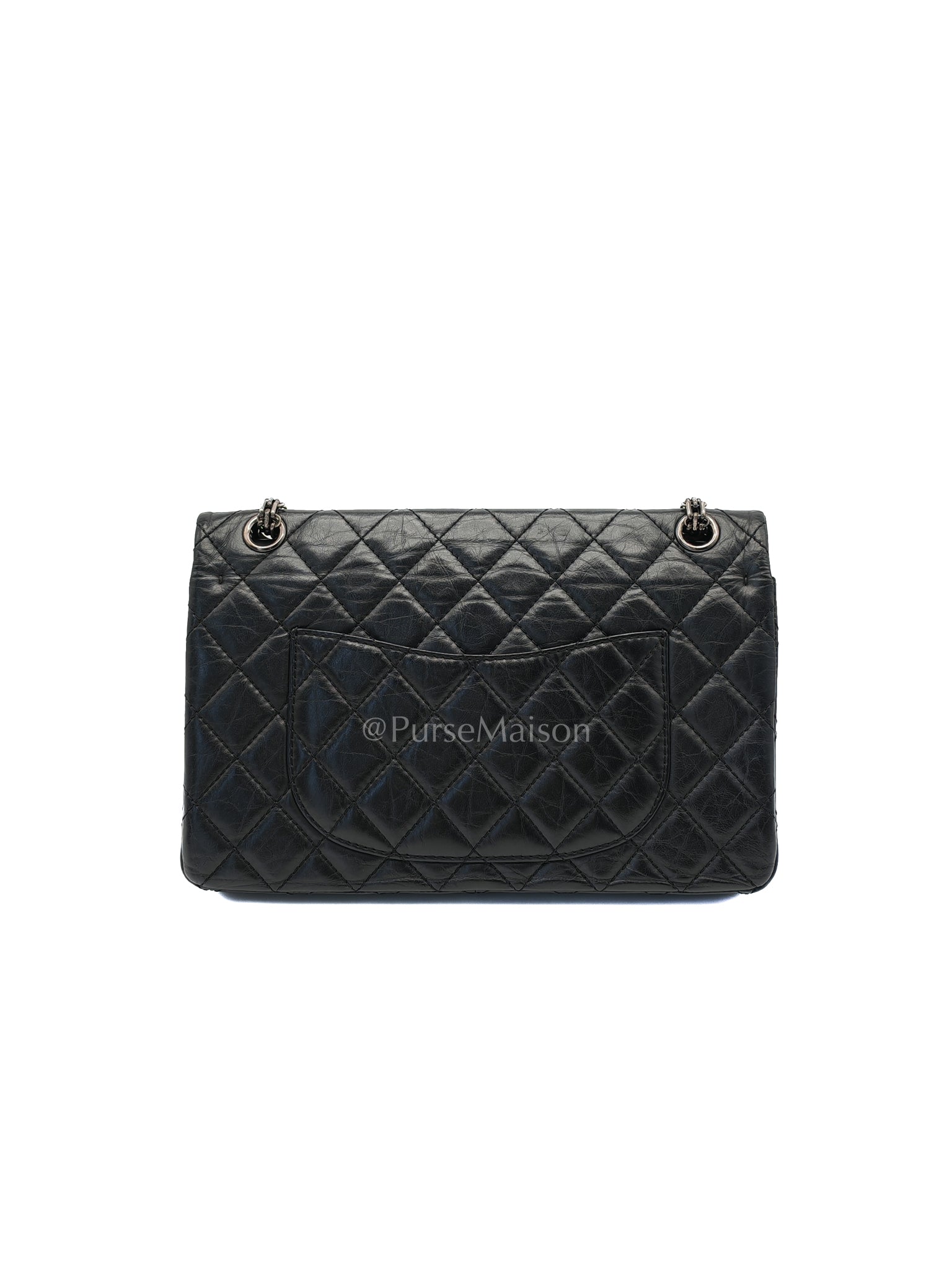 Reissue 2.55 Medium Distressed Calfskin Leather in Ruthenium Hardware Series 15 | Purse Maison Luxury Bags Shop