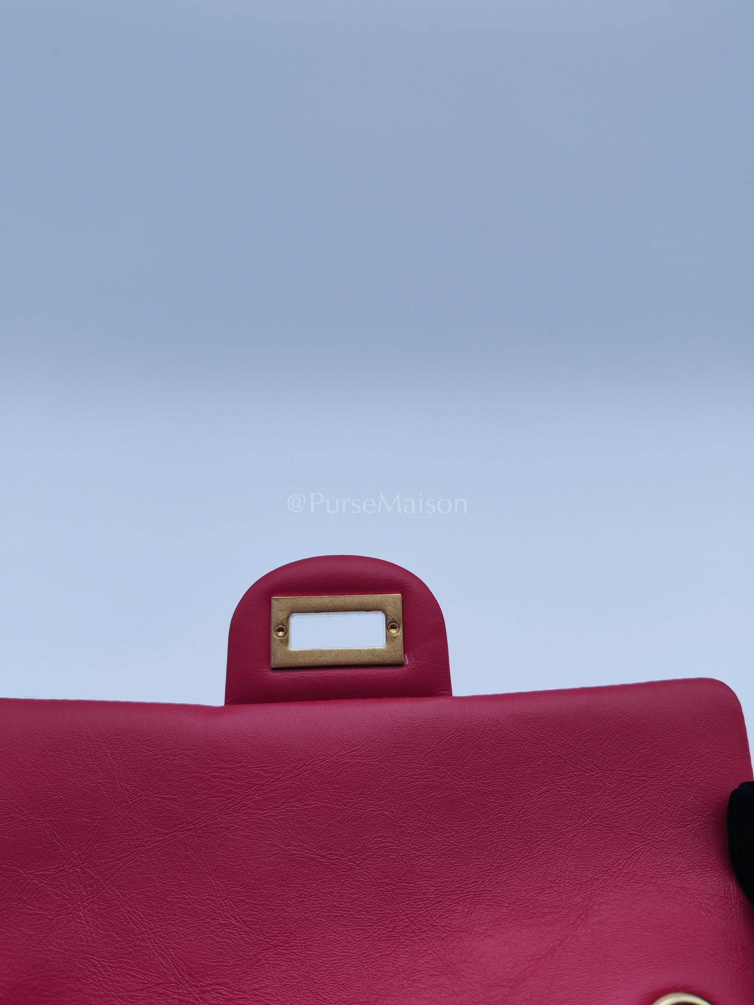 Reissue 2.55 Single Flap Mini Pink Calfskin Distressed Leather in Aged Gold Hardware(Microchip) | Purse Maison Luxury Bags Shop