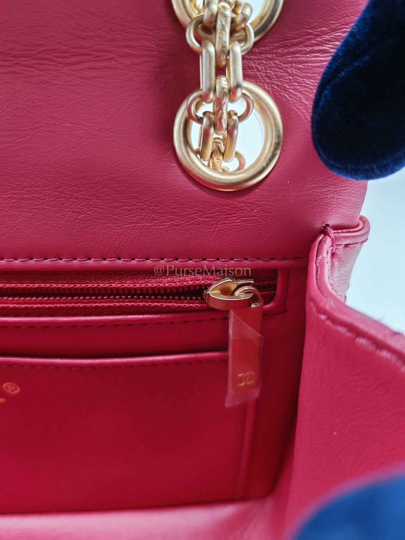 Reissue 2.55 Single Flap Mini Pink Calfskin Distressed Leather in Aged Gold Hardware(Microchip) | Purse Maison Luxury Bags Shop