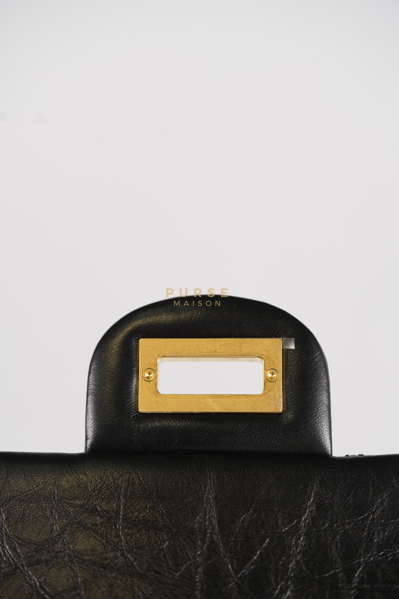 Reissue 2.55 Size 225 Small Black in Calfskin Distressed Leather (Microchip) | Purse Maison Luxury Bags Shop