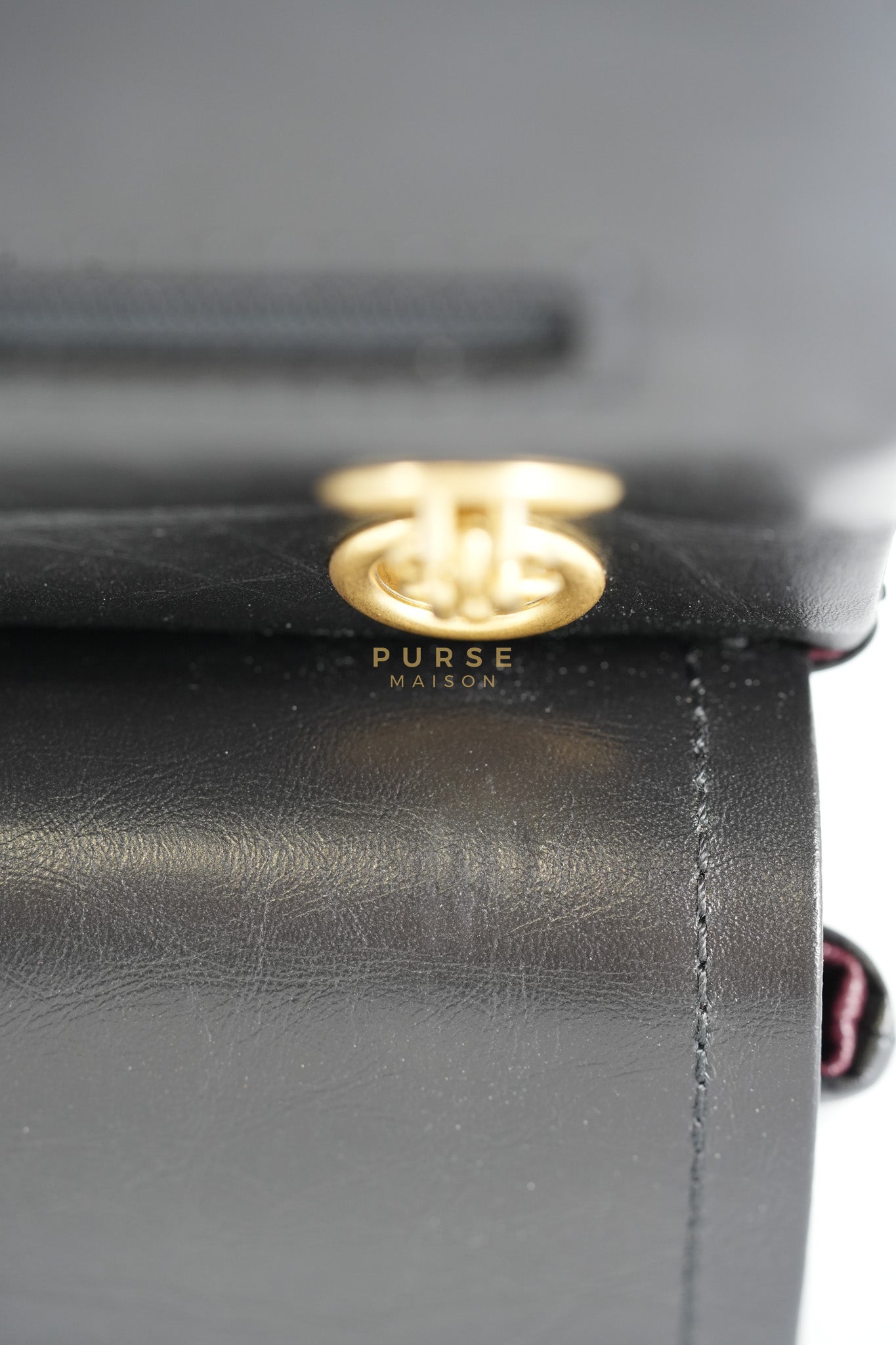 Reissue 2.55 Size 225 Small Black in Calfskin Distressed Leather (Microchip) | Purse Maison Luxury Bags Shop