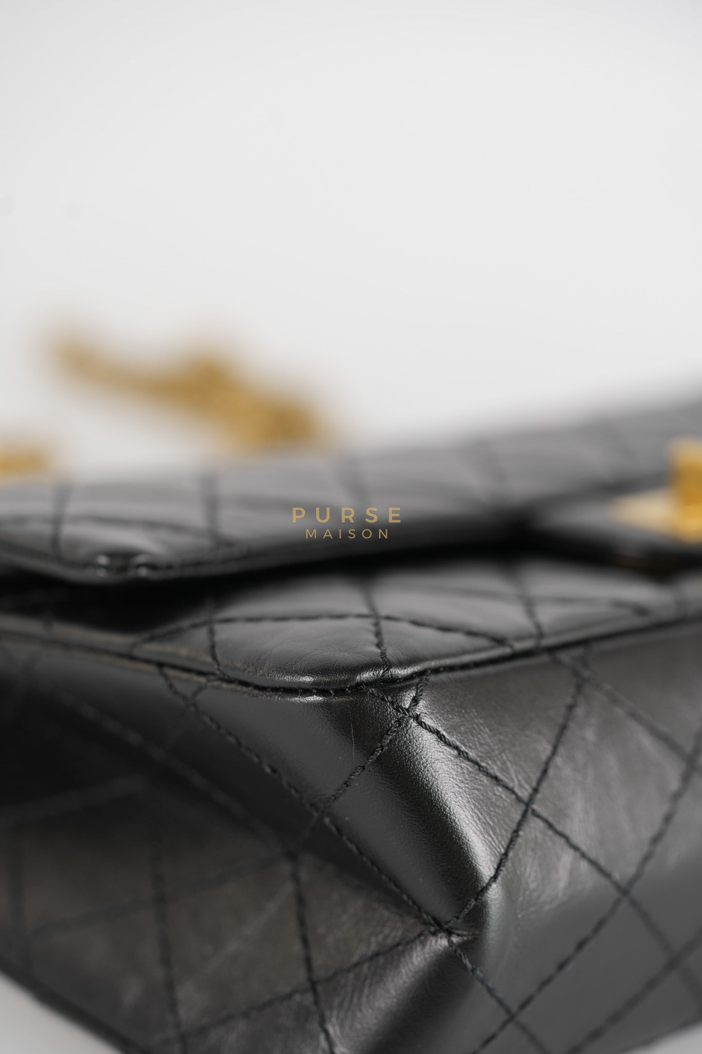 Reissue 2.55 Size 225 Small Black in Calfskin Distressed Leather (Microchip) | Purse Maison Luxury Bags Shop