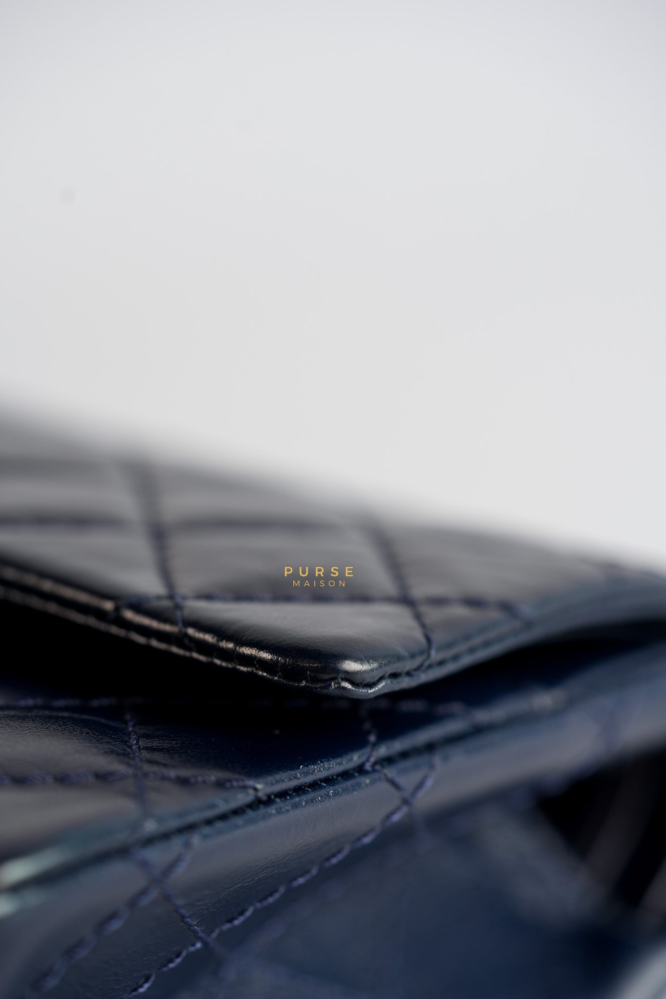 Reissue 2.55 Navy Blue Distressed Calfskin Leather Series 24 | Purse Maison Luxury Bags Shop
