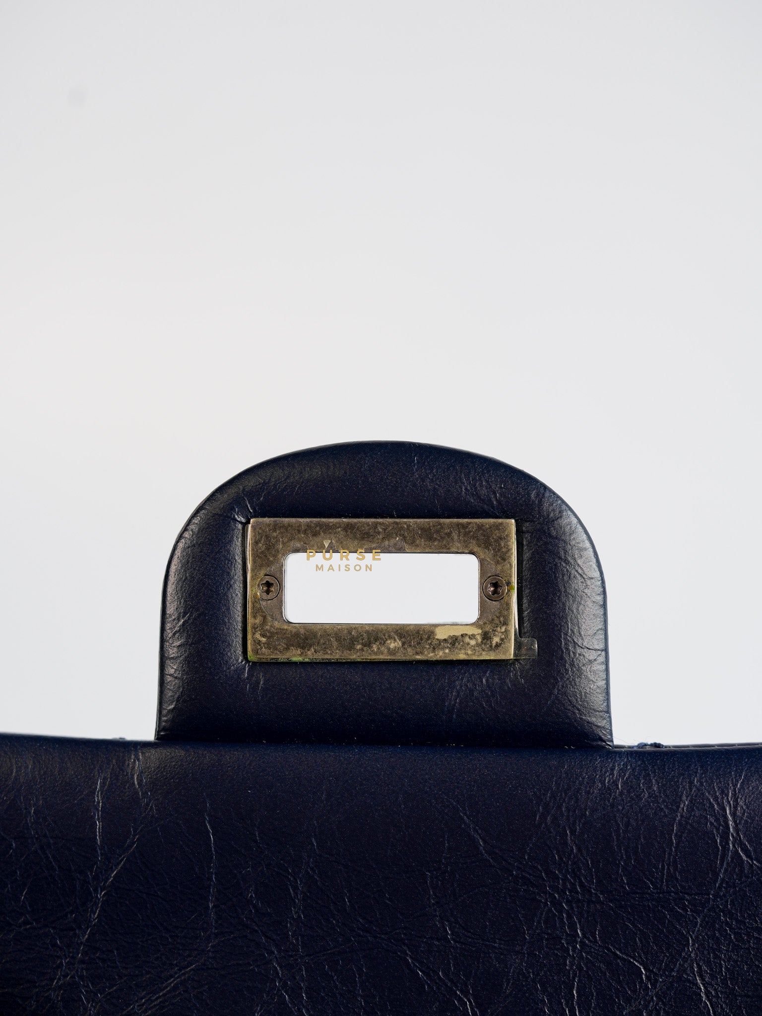 Reissue 2.55 Navy Blue Distressed Calfskin Leather Series 24 | Purse Maison Luxury Bags Shop