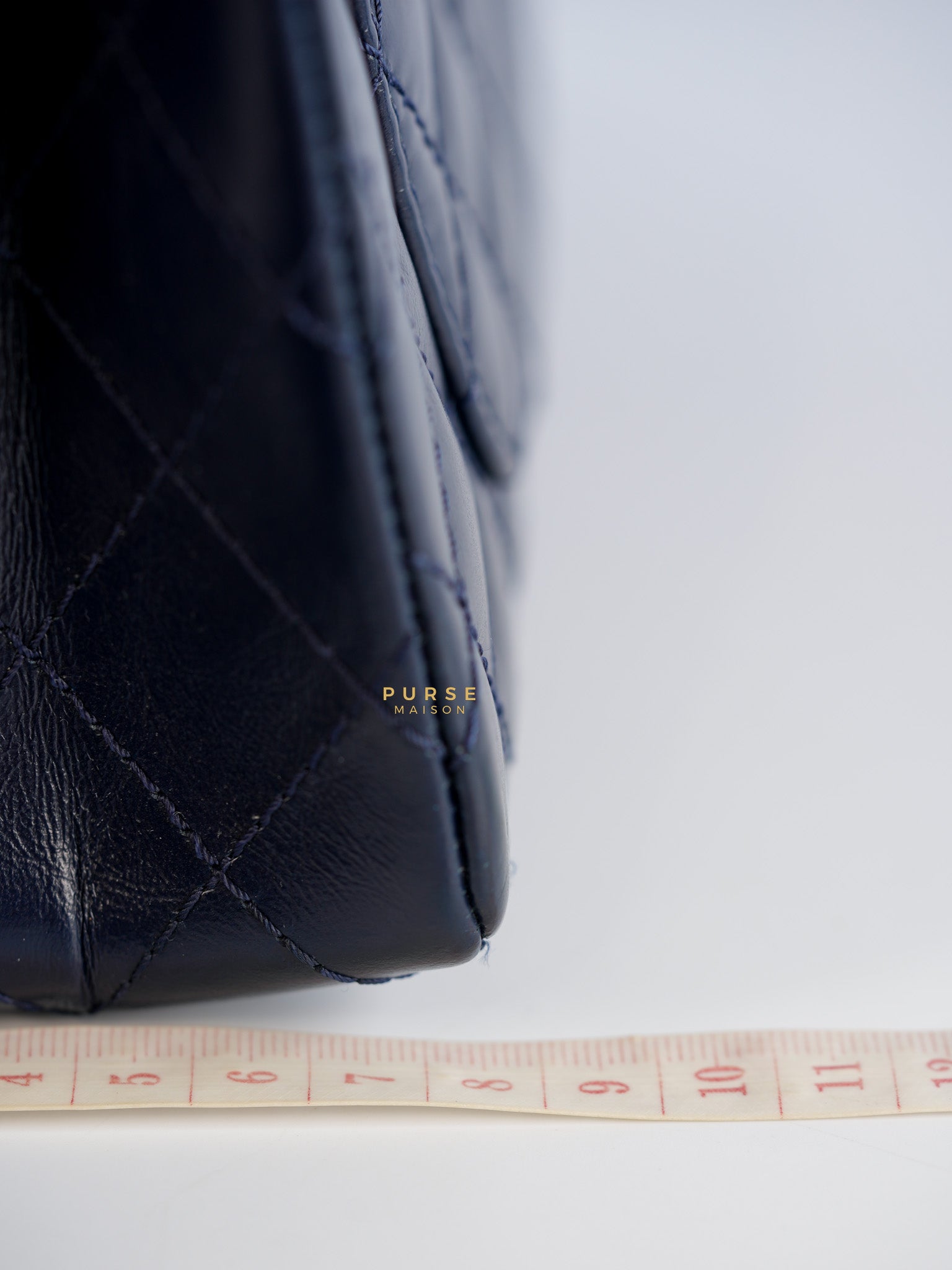 Reissue 2.55 Navy Blue Distressed Calfskin Leather Series 24 | Purse Maison Luxury Bags Shop